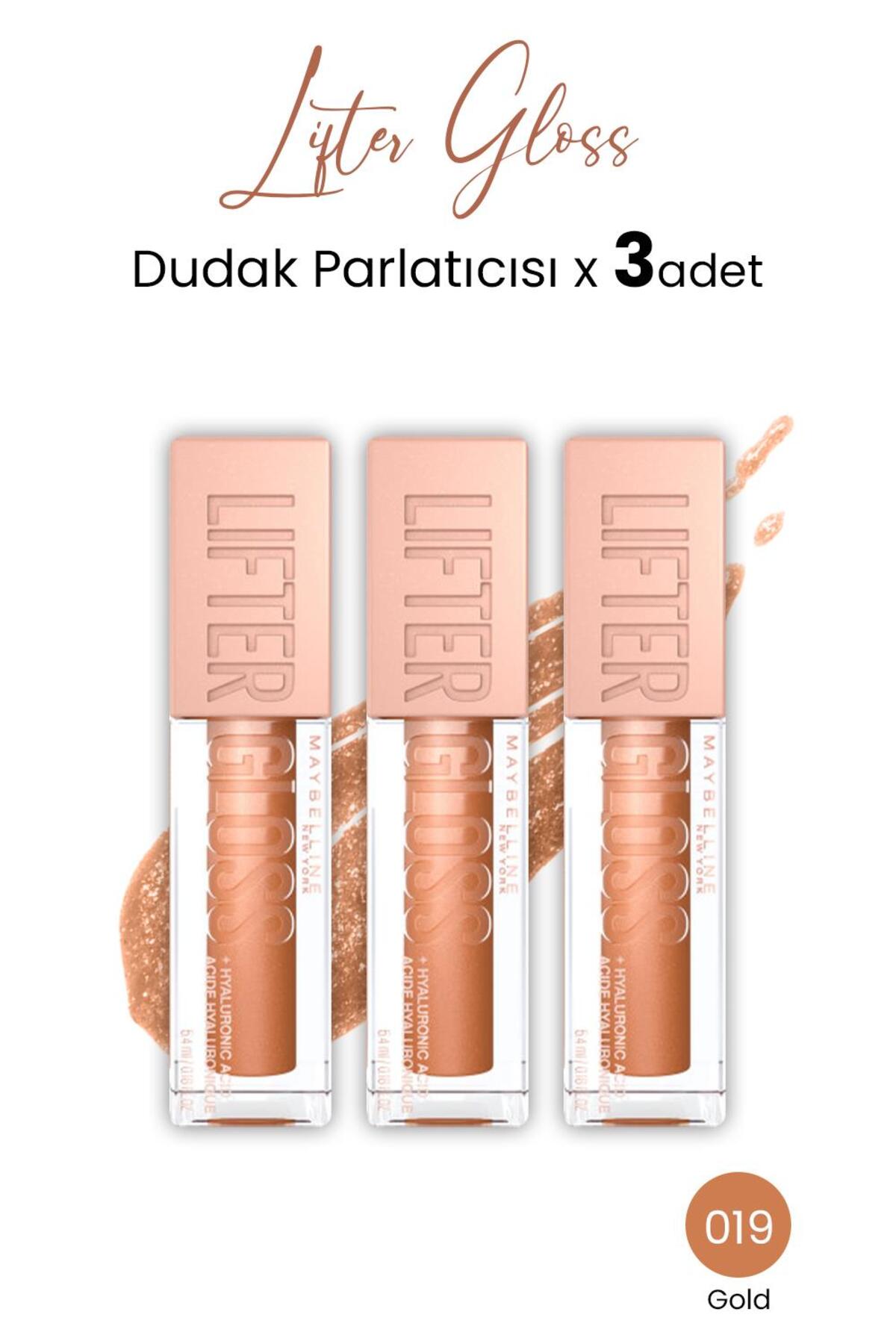 رژ لب LIFTER GLOSS LIP 019 GOLD X 3PCS Maybelline New York