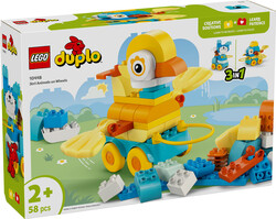 مجموعه ساختنی حیوانات چرخ‌دار ۳ در ۱ لگو LEGO DUPLO مدل 10448، ۵۸ قطعه، حداقل سن ۲ سال