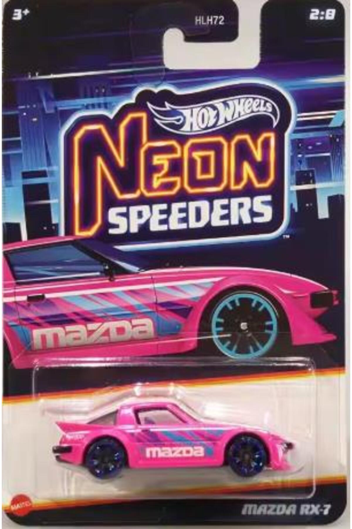 ماشین اسباب بازی NEON SPEEDERS MAZDA RX 7 JCB01 هات ویلز اورجینال HOT WHEELS