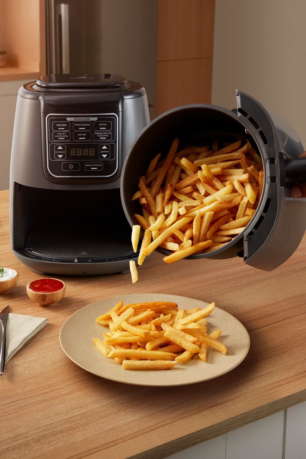 سرخ کن AIR PRO COOK EMBER XL AIRFRYER DEEP FRYER طلای سیاه برای 4 نفر اورجینال Karaca