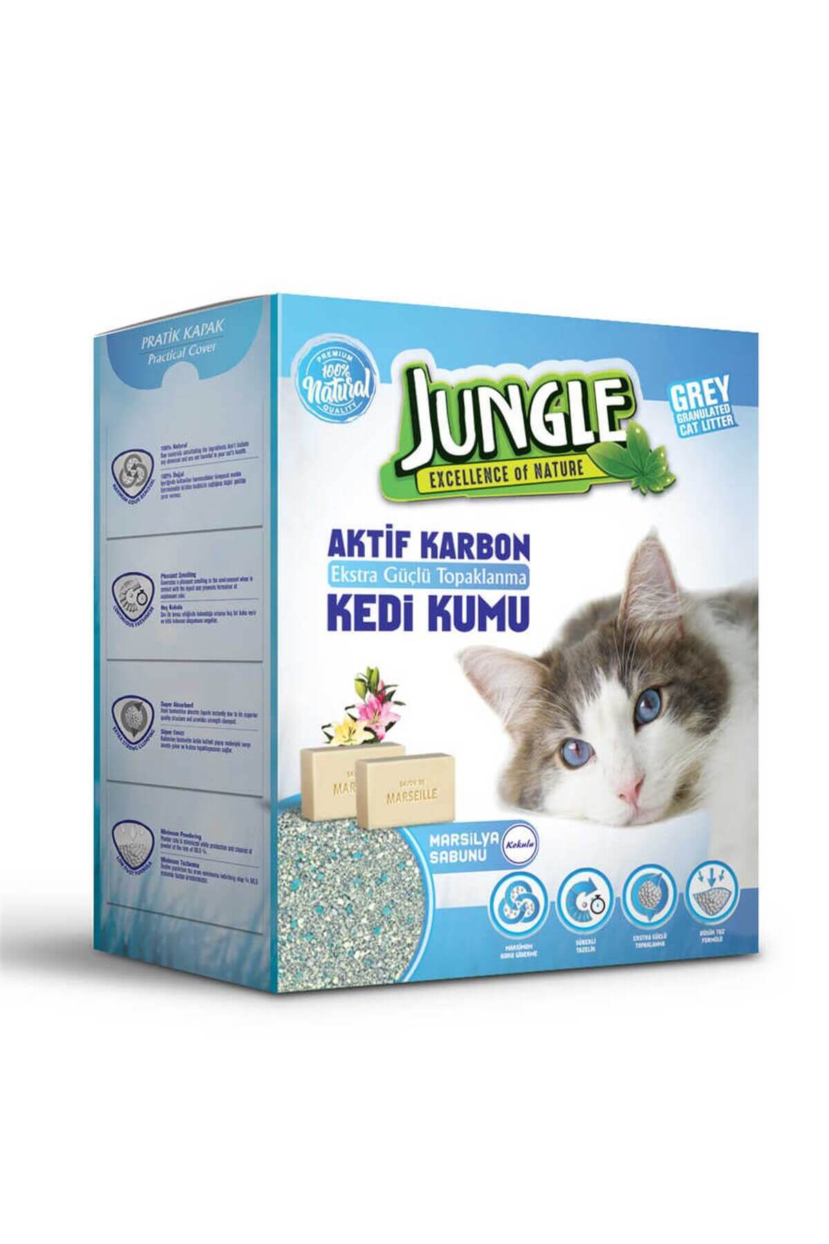 خاک گربه بنتونیتی زغالی ۶ لیتری، ۵٫۱ کیلوگرمی جانگل Jungle 5,1 Kg