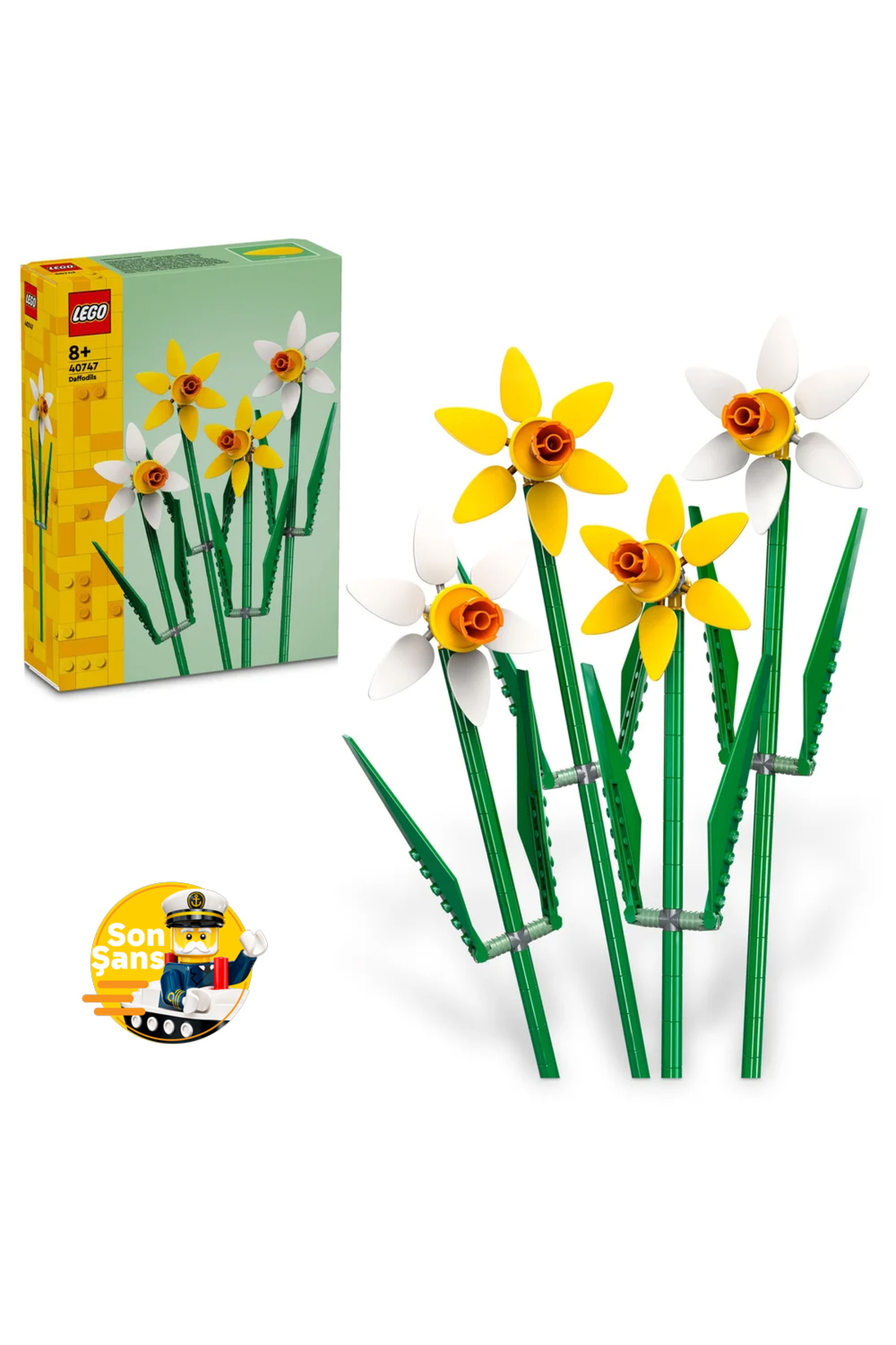 LEGO مجموعه ساخت و ساز گل های نرگیس آیکون 40747 برای سنین 8 سال و بالاتر
