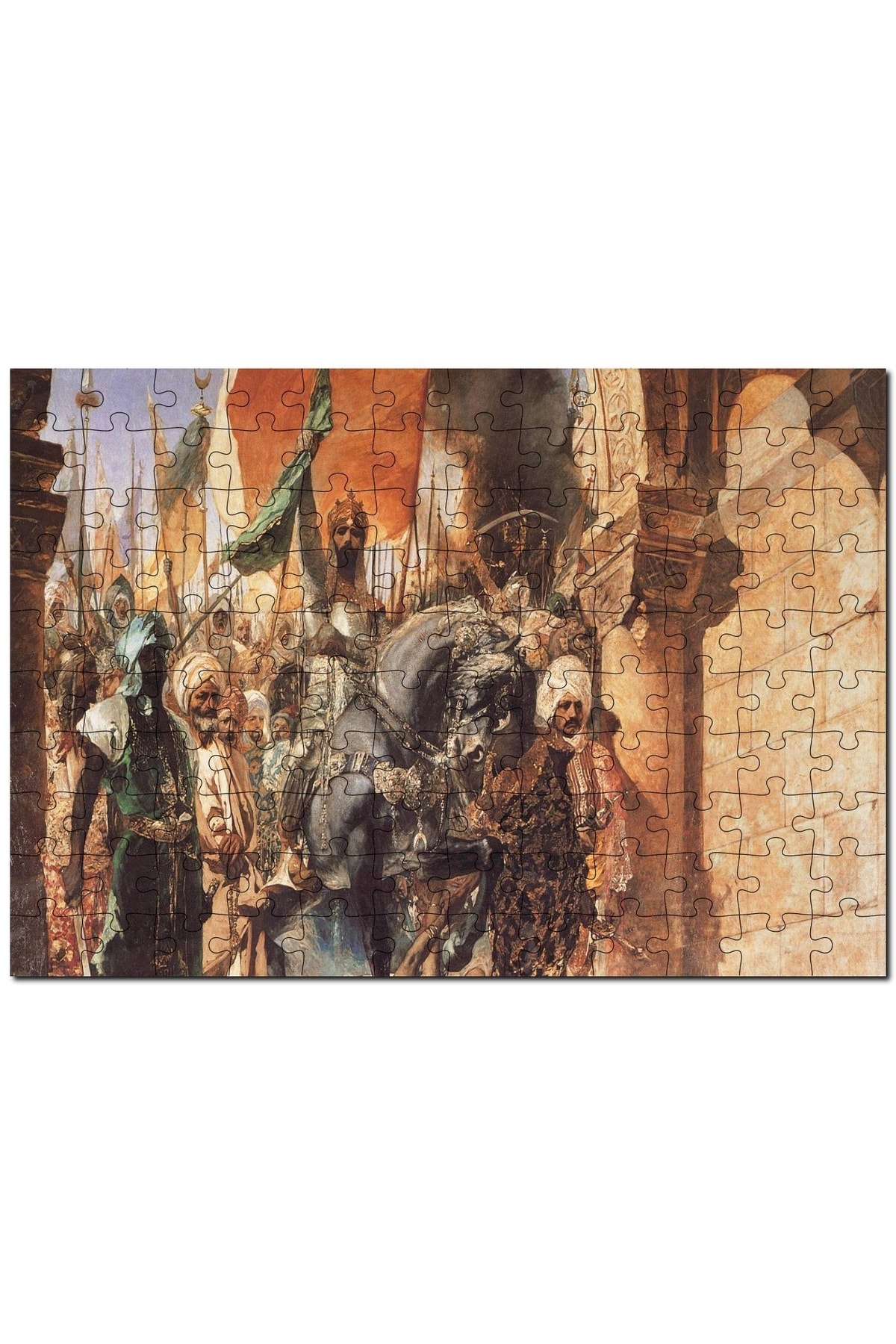 پازل عثمانی سلطان فاتح مهمت فتی ویژوال 1000 تکه اره منبت کاری مویی ام دی اف چوب Cakapuzzle
