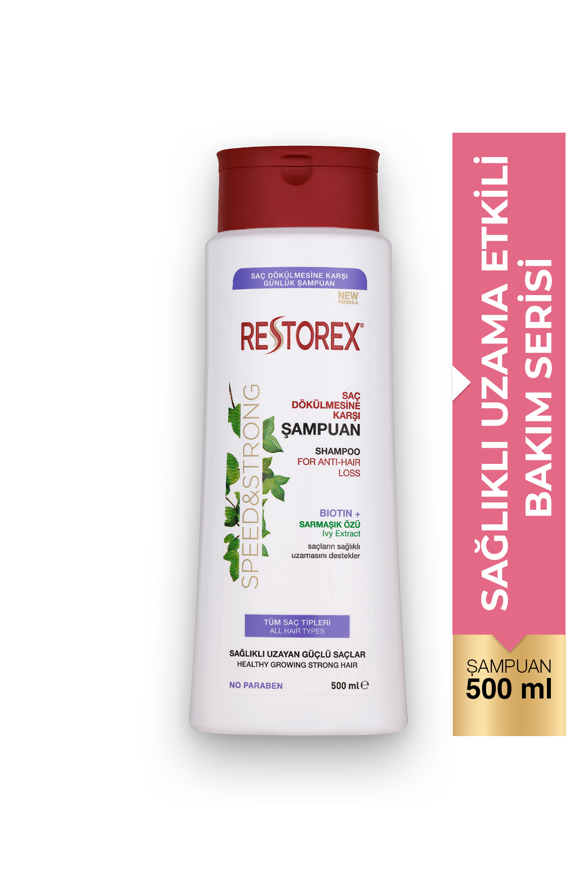 شامپو ضد ریزش مو Speed Strong با عصاره سُرمشک 500 میلی لیتر Restorex