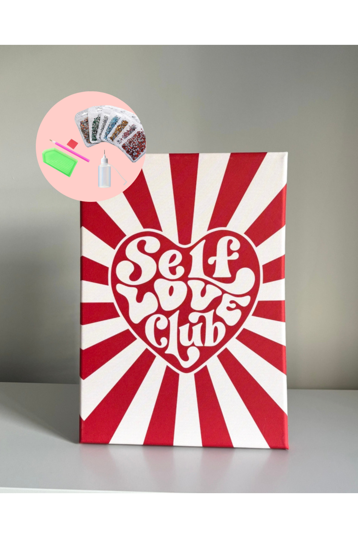 پازل SELF LOVE CLUB کیت بدلیجات نقاشی الماس چسباندن سنگ کریستال بوم 25X35 YADA