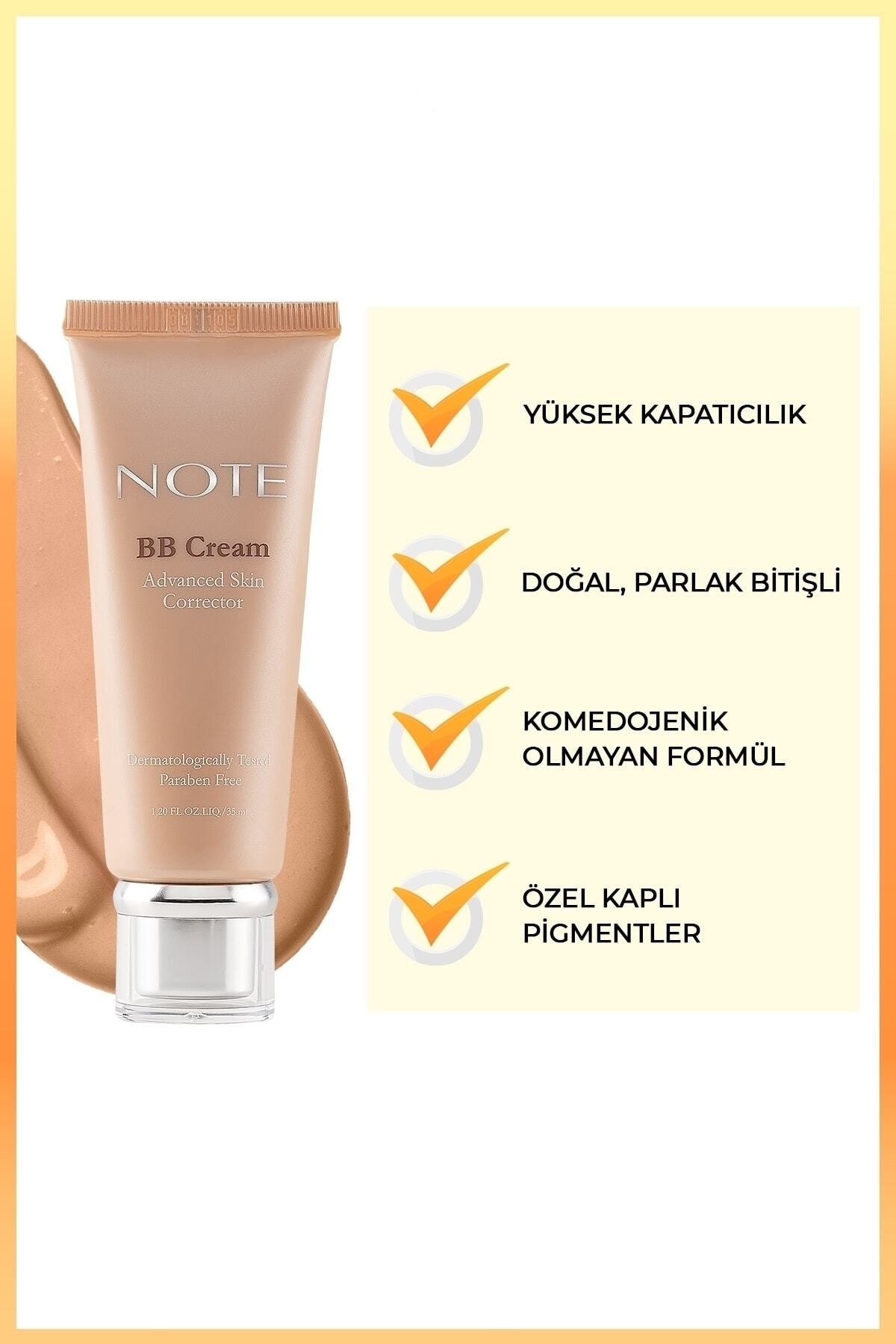 کرم بی بی مرطوب کننده و پوشاننده SPF 15 رنگ بژ مدل 200 Soft Ivory نوت کازمتیکس Note Cosmetics