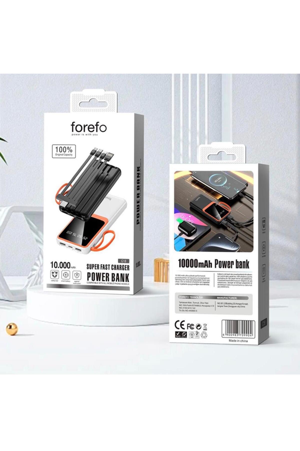 پاوربانک TMR SUPER FAST CHARGER POWER BANK 10.000 MAH پشتیبانی از شارژ سریع اورجینال FOREFO