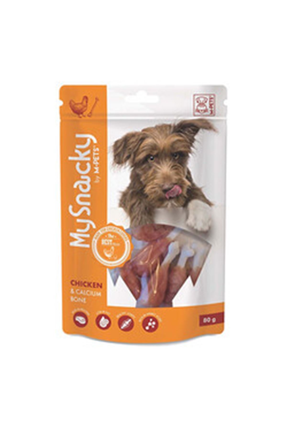 تشویقی سگ استخوان کلسیمی ۸۰ گرمی ام‌پتس M-PETS