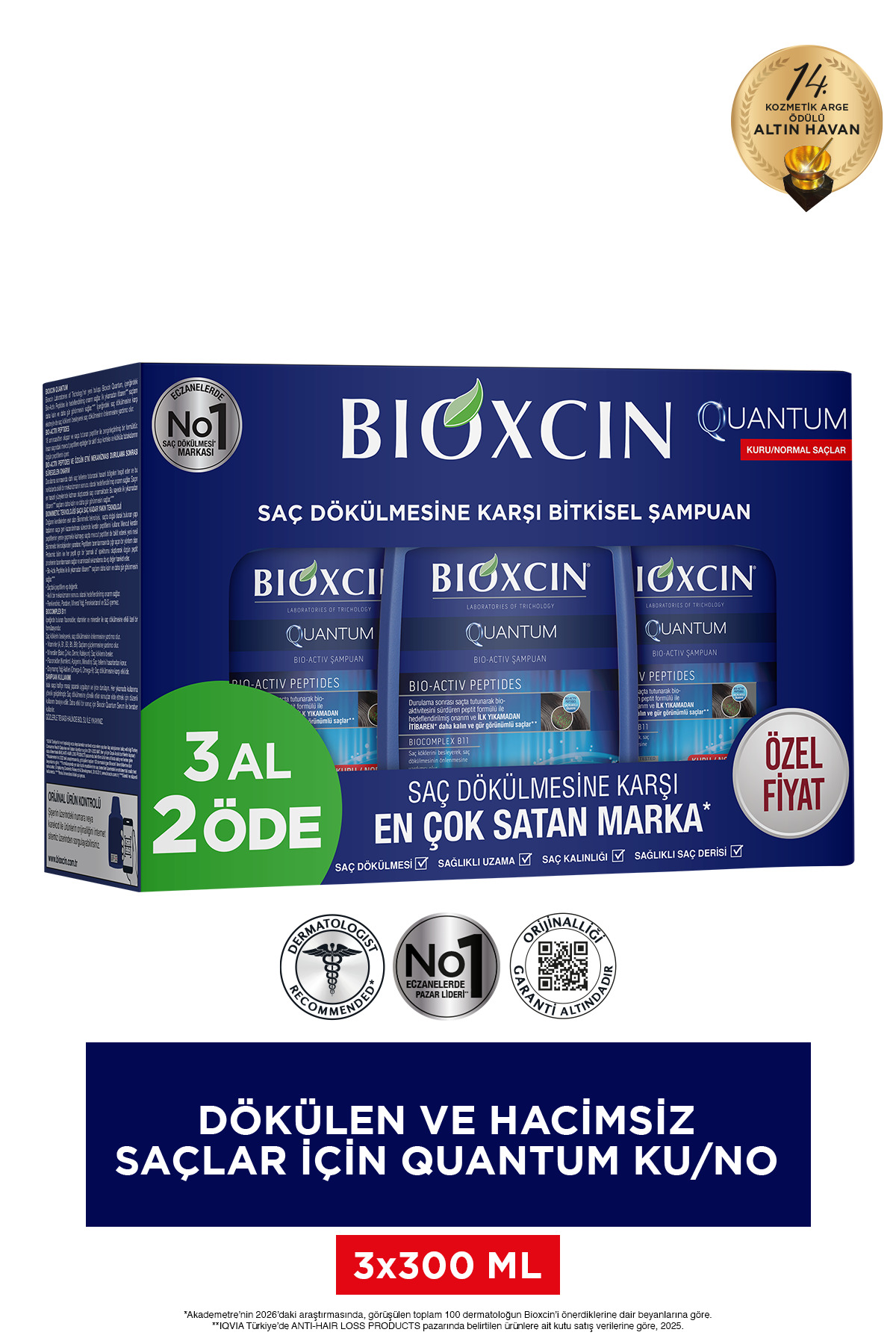 شامپو کوانتومی برای موهای معمولی خشک 3 عدد پرداخت کنید Bioxcin