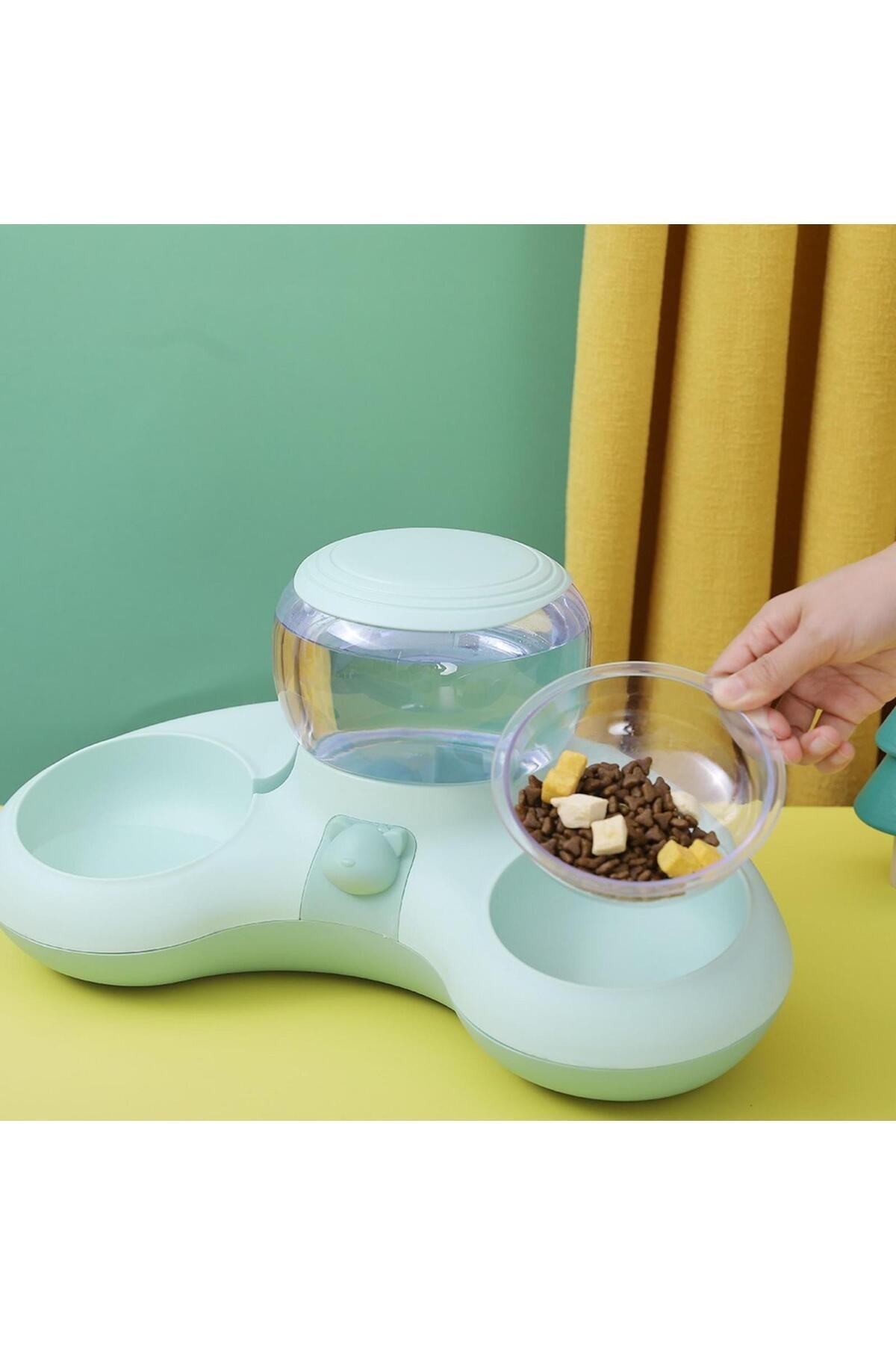 ظرف غذای و آب خودکار گربه و سگ مدل SuperSebil-10 با گنجایش آب ۱٫۴ لیتر سبز 1.4l