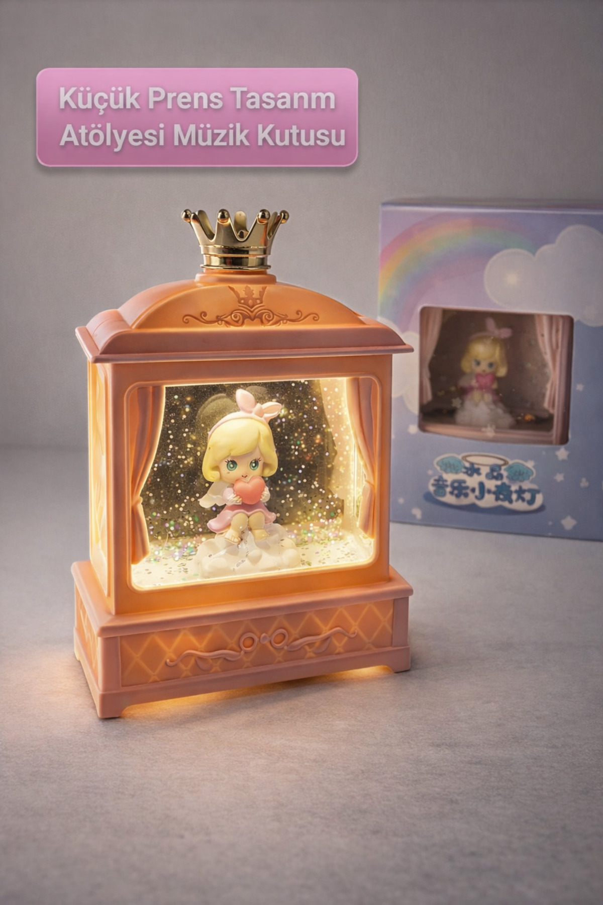گوی برفی SNOW GLOBE MUSIC BOX با نور خودکار کریسمس سال نو سوغاتی دوست عزیز از ترکیه Genel Markalar