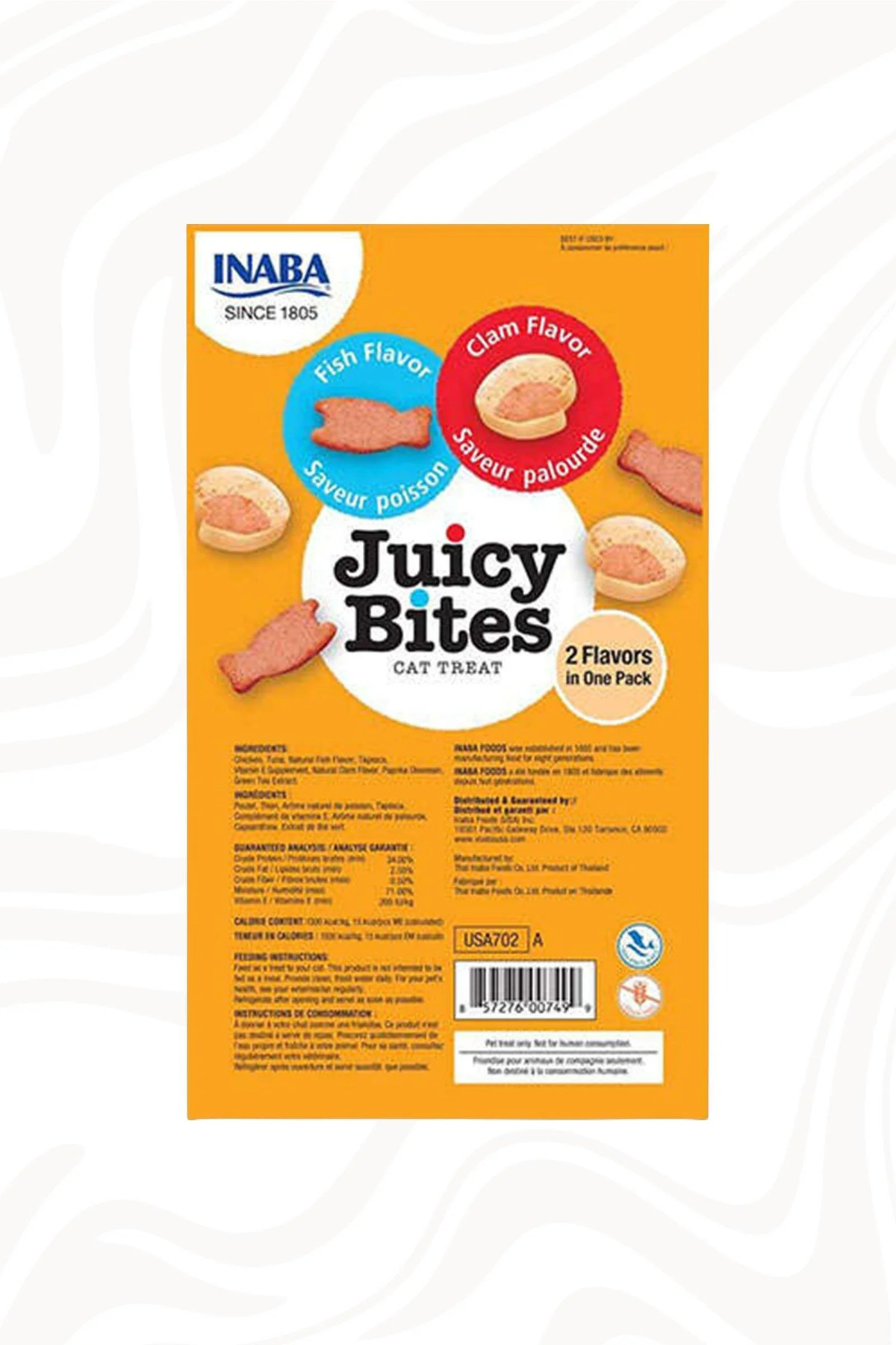 تشویقی گربه اینابا Inaba Ciao Juicy Bites با طعم ماهی و صدف ۳×۱۱ گرم