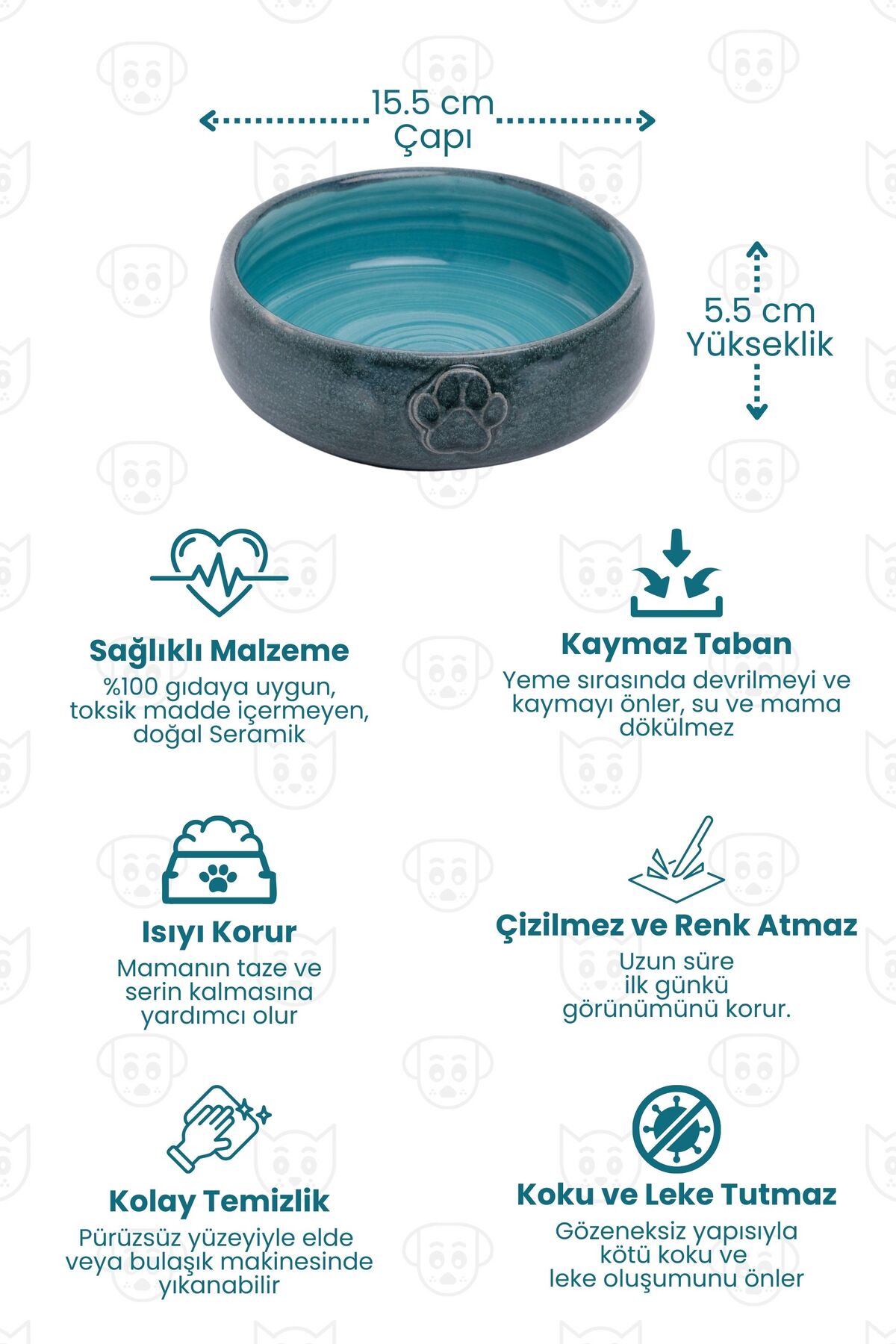 ست دو‌تکه ظرف غذا و آب حیوانات پاویچی Pawicci مدل PW5، سبز 350 ml