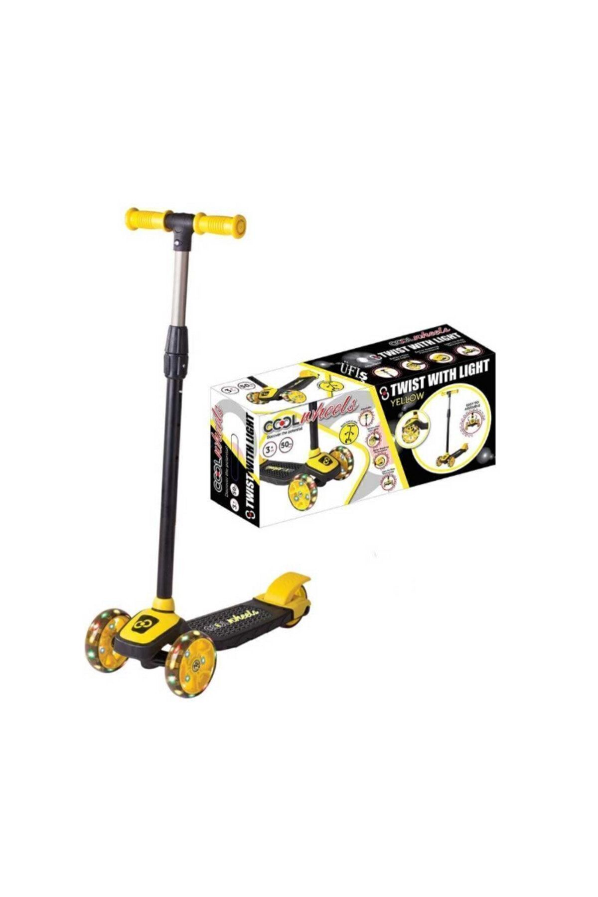 اسکوتر کودکان چرخ های خنک با نور LED قابل تنظیم ارتفاع Scooter
