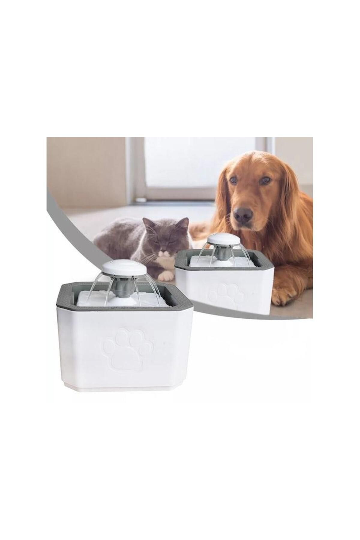 آبخوری فواره‌ای خودکار گربه و سگ گوبی‌پت GOBYPET مدل 002827، سفید و خاکستری