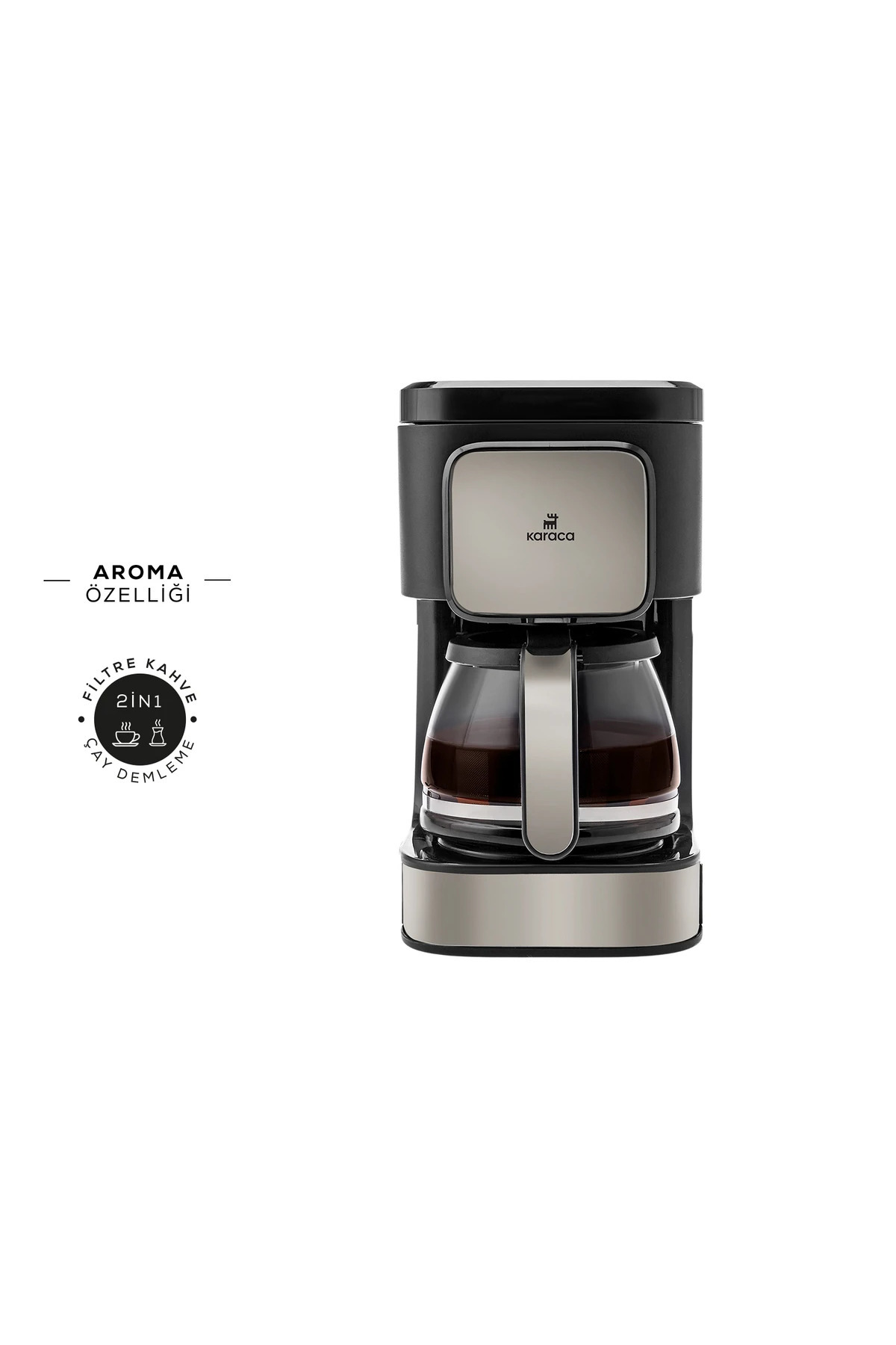 چای ساز دستگاه دم کردن و قهوه فیلتر 2 در 1 قوری شیشه ای ایمنی عملیات بدون آب ویژگی رایحه اورجینال Karaca