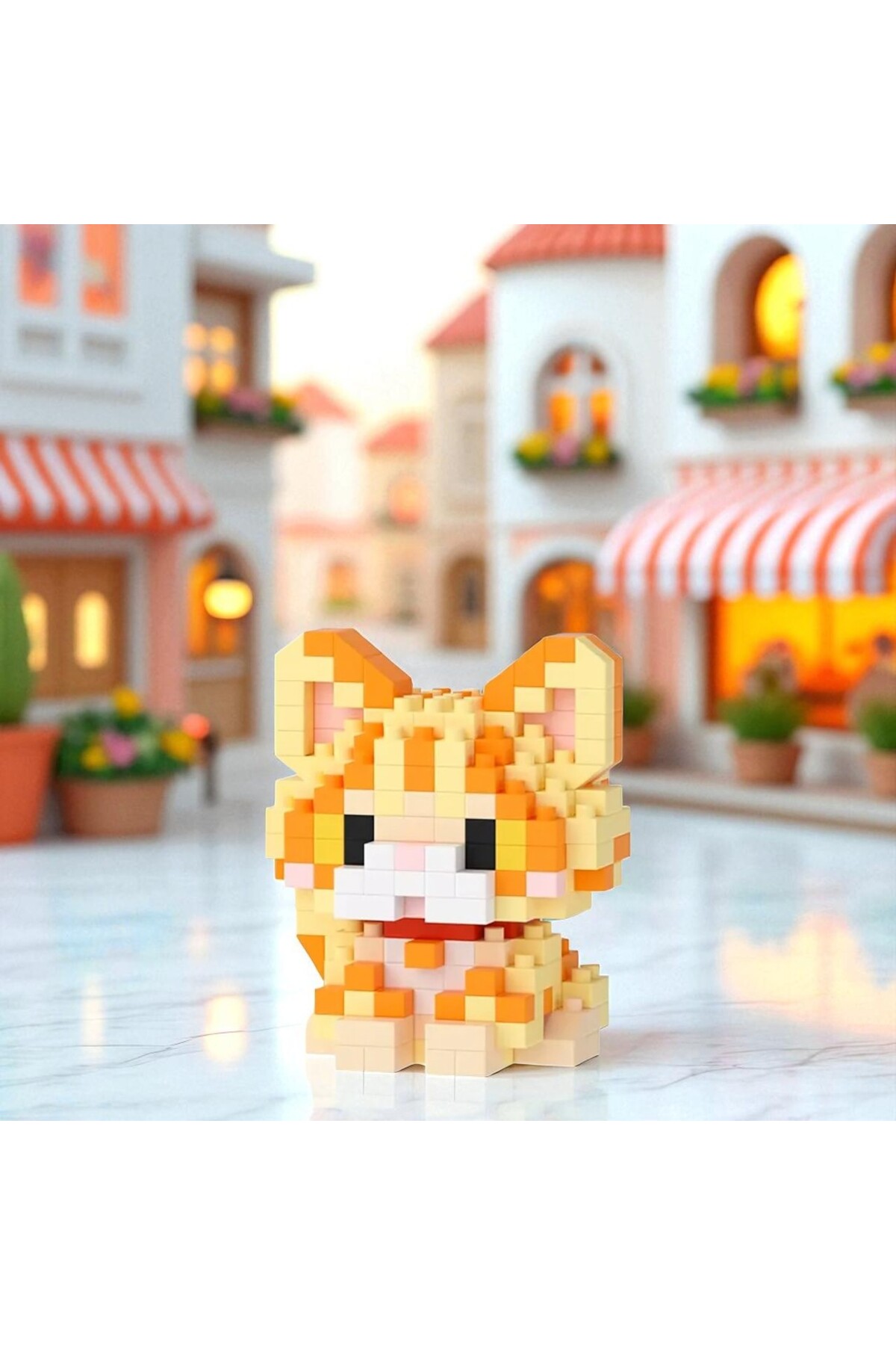 پازل سه بعدی | پت دی GINGER PAW DIY – ORANGE CREEPY CAT 3D MINI BLOCK SET 296 قطعه MEKANSM