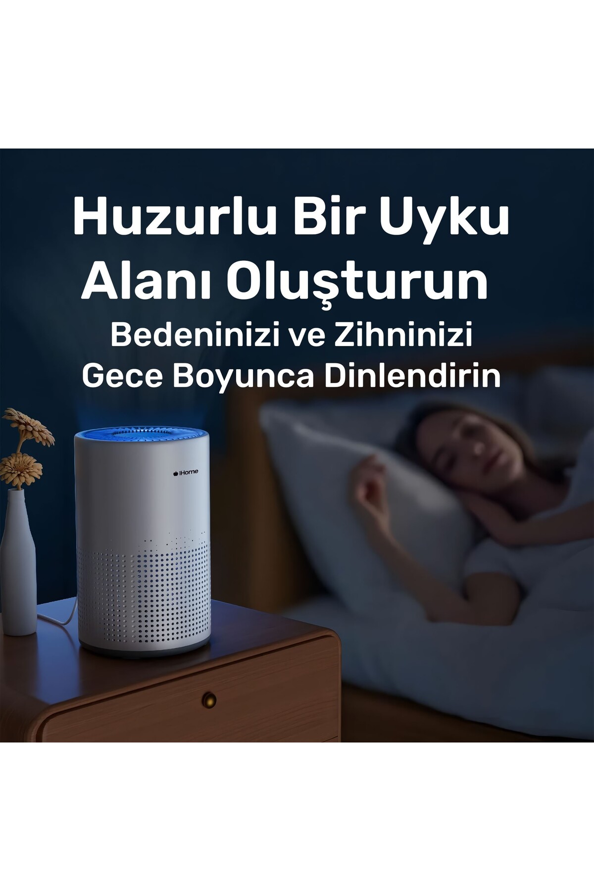 تصفیه کننده هوا IHOME ARP1 HEPA ACTIVE CARBON FILTERED 100M3 H فوق العاده آرام با نور اورجینال NPO