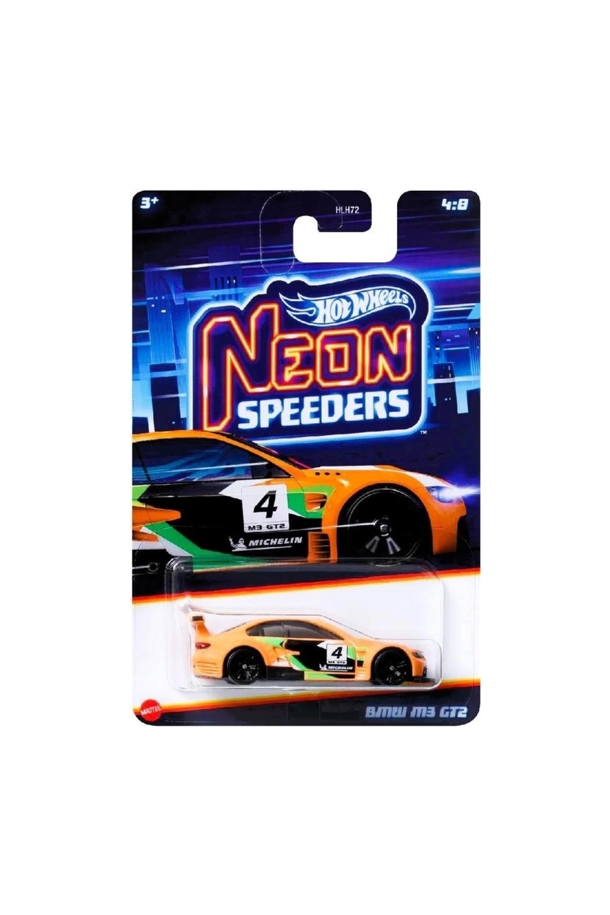 ماشین اسباب بازی NEON RACERS HLH72 BMW M3 GT2 HRW78 هات ویلز اورجینال HOT WHEELS