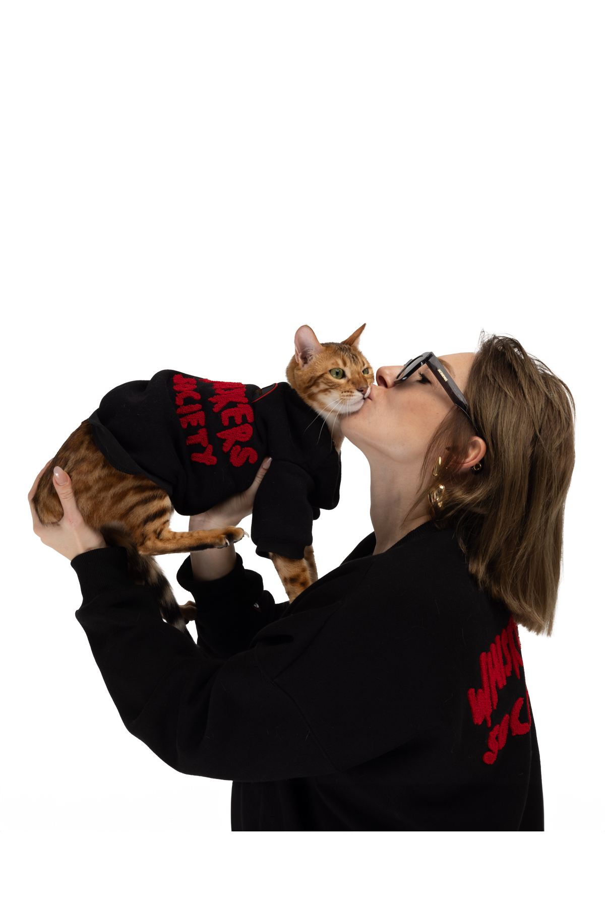 سویشرت گربه مشکی موشیقا Moshiqa، سری Whiskers Society، سایز S