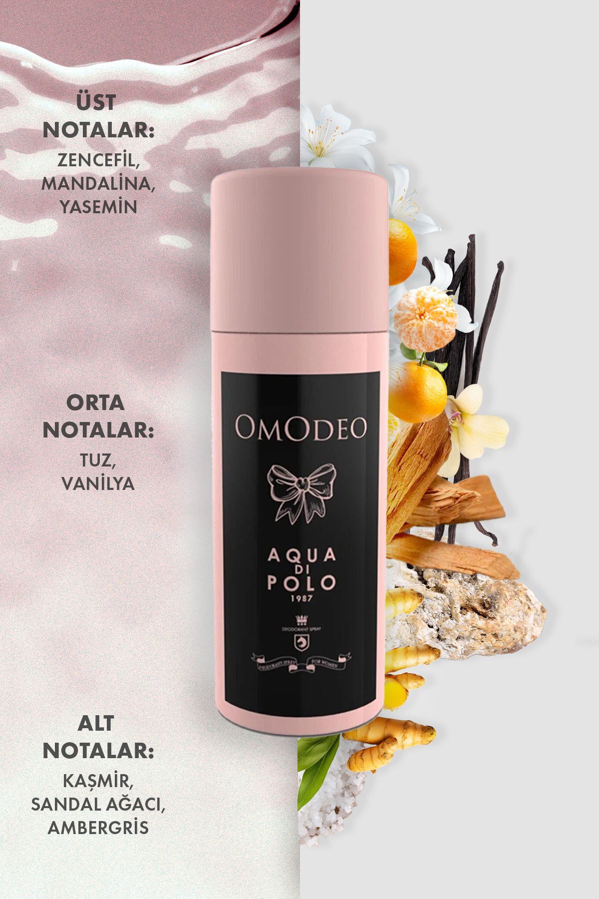 اسپری دئودورانت زنانه 150 میلی‌لیتری مدل Omodeo اکا دی پولو ۱۹۸۷ Aqua Di Polo 1987