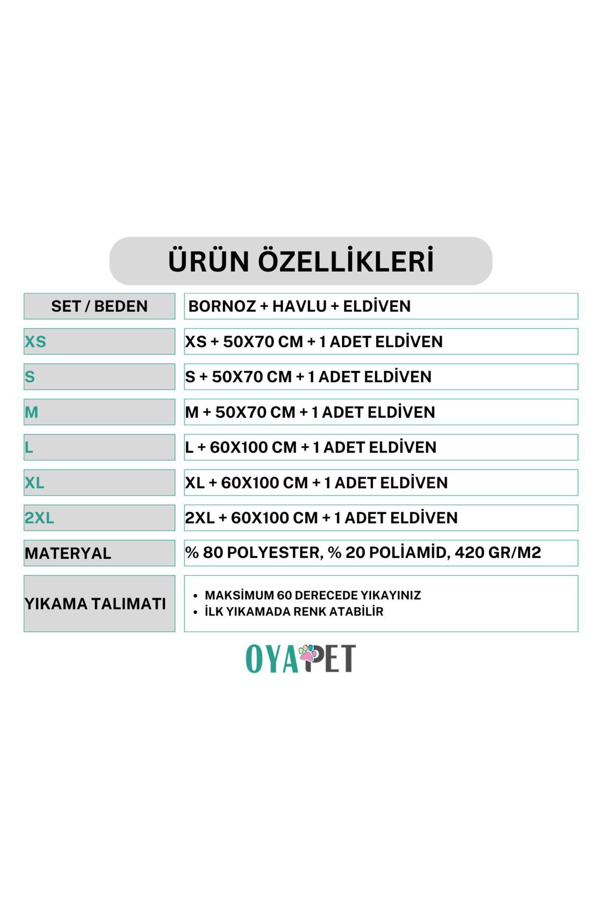 ست خشک‌کردن سگ ۳ تکه اویاپت OyaPet Microperformance® خاکستری