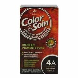 رنگ موی گیاهی کالر سوین Color Soin مدل 4A Marron Glace، ۶۰ میلی‌لیتر + فیکساتیو ۶۰ میلی‌لیتر