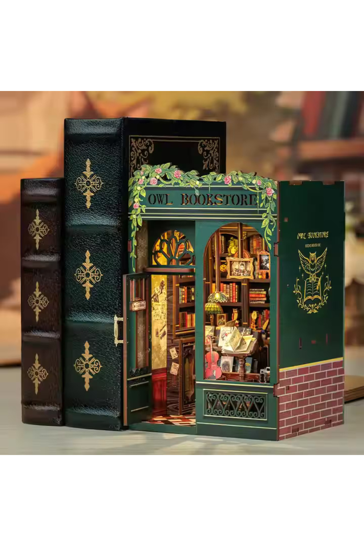 پازل سه بعدی کتابفروشی جغد CUTEBEE 2024 NEW STYLE BOOK NOOK DIY MAGIC LIBRARY SD02B AMZ01 CUTEBEE