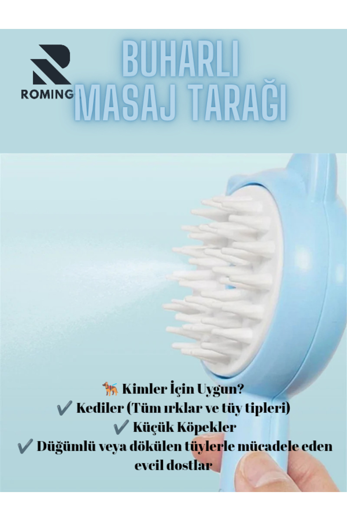 شانه بخاردار حیوانات خانگی رومینگو Romingo مدل RK056، مناسب گربه و سگ