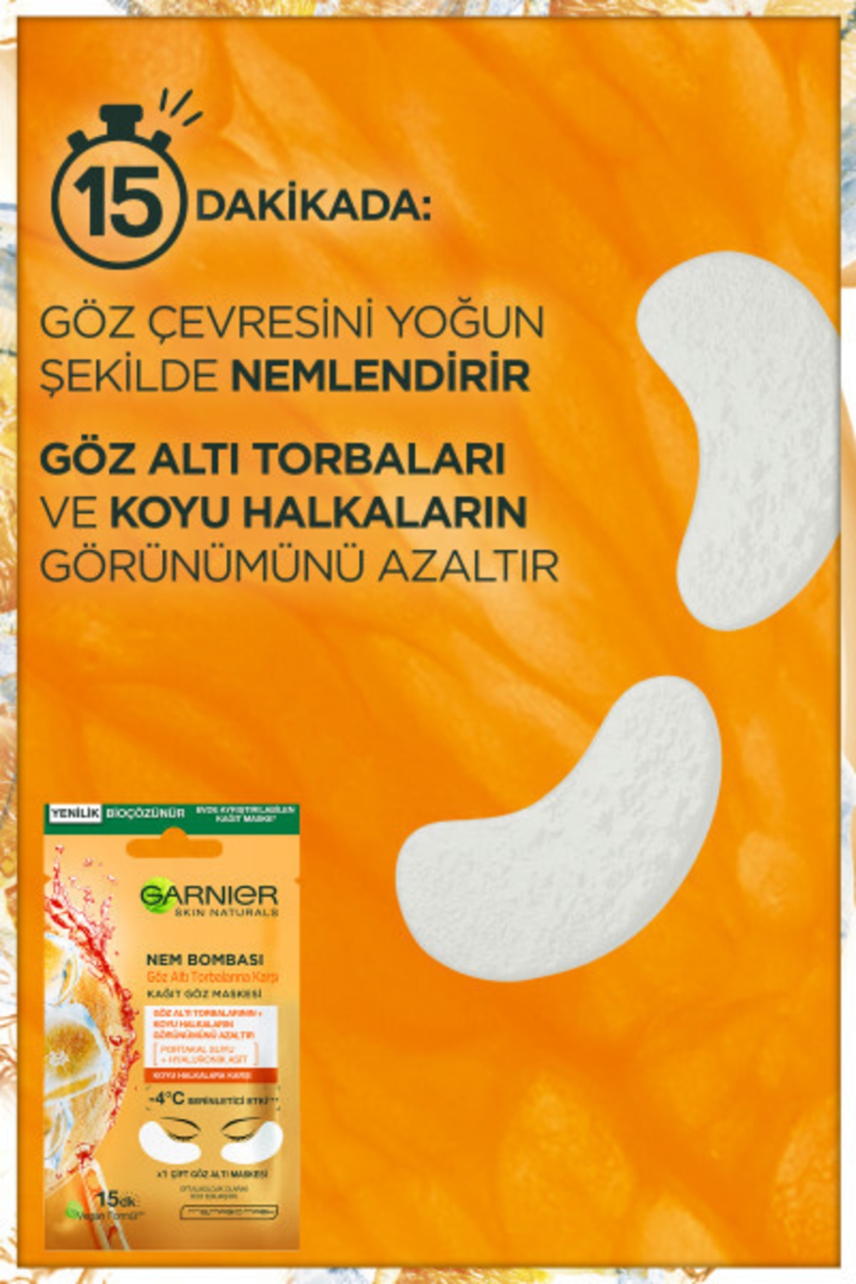 ماسک چشم کاغذ بمب رطوبت در مقابل کیسه Garnier