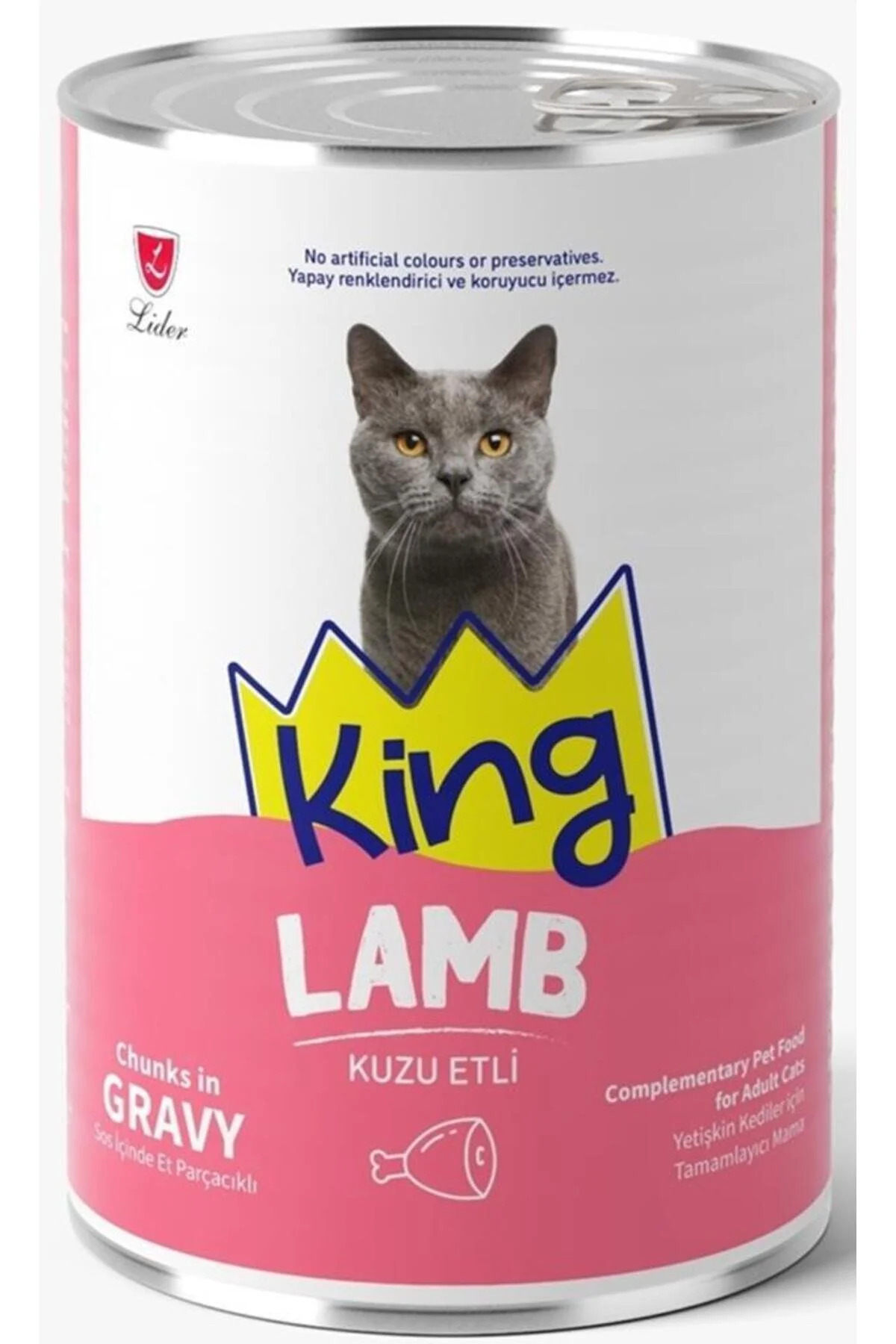 غذای کنسروی گربه بالغ با طعم گوشت بره کینگ King