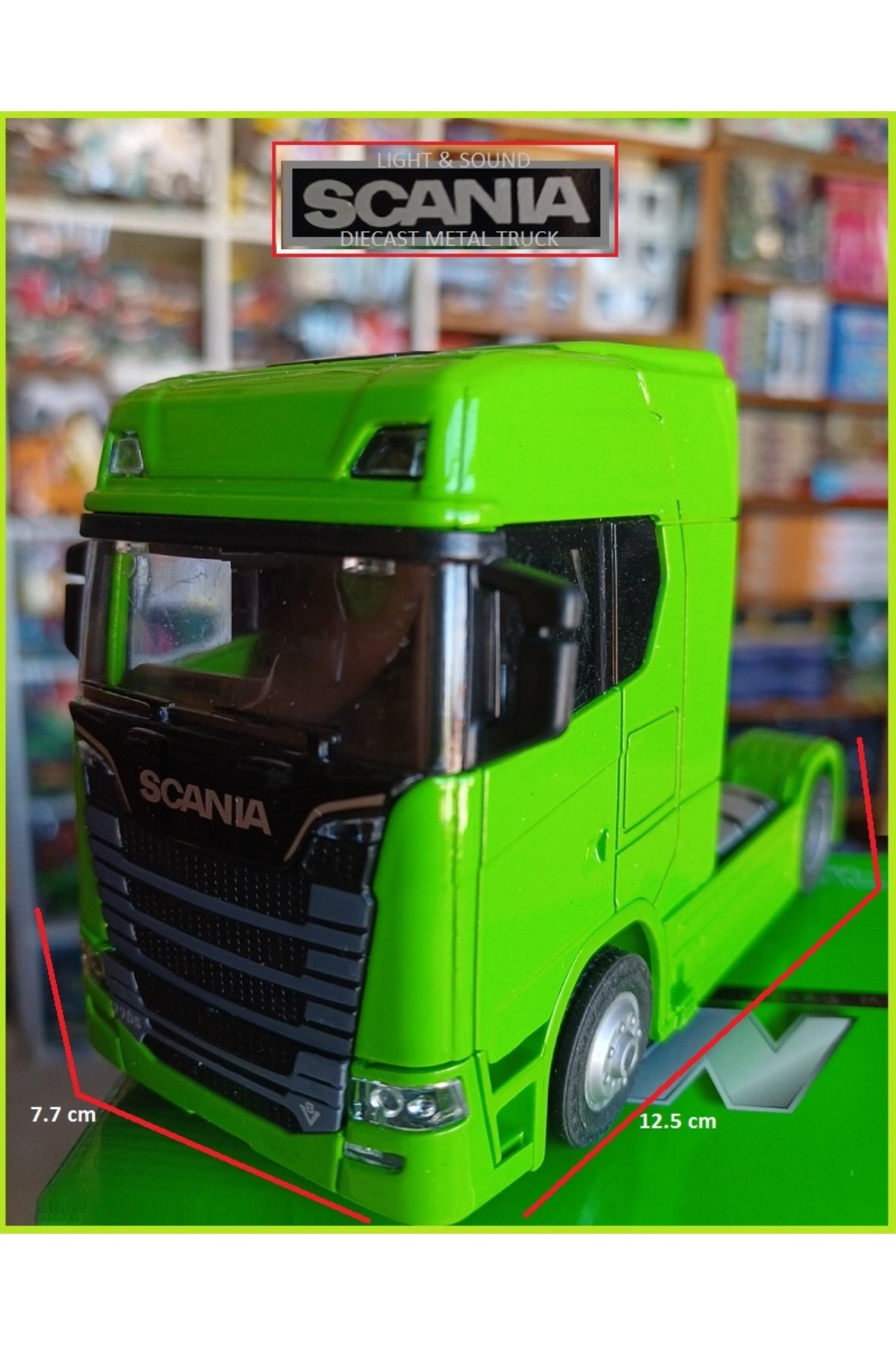 مدل خودرو سر کامیون فلزی SCANIA V8 R73 با بازشو به جلو 1.64 DIECAST GREEN اورجینال Oyuncak Evi