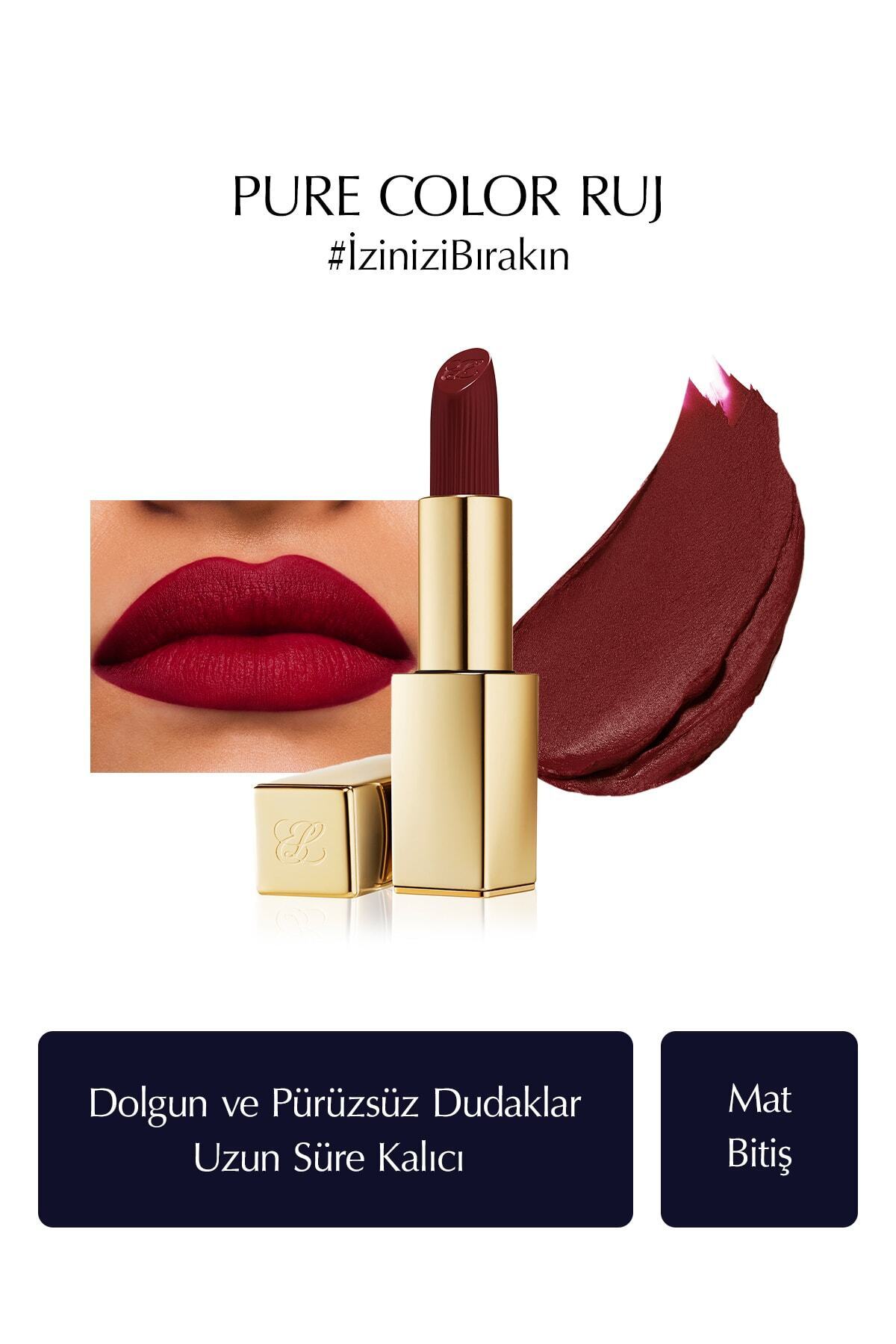 روژ لب مات مدل POWER KISS رنگ قرمز استی لادر Estee Lauder
