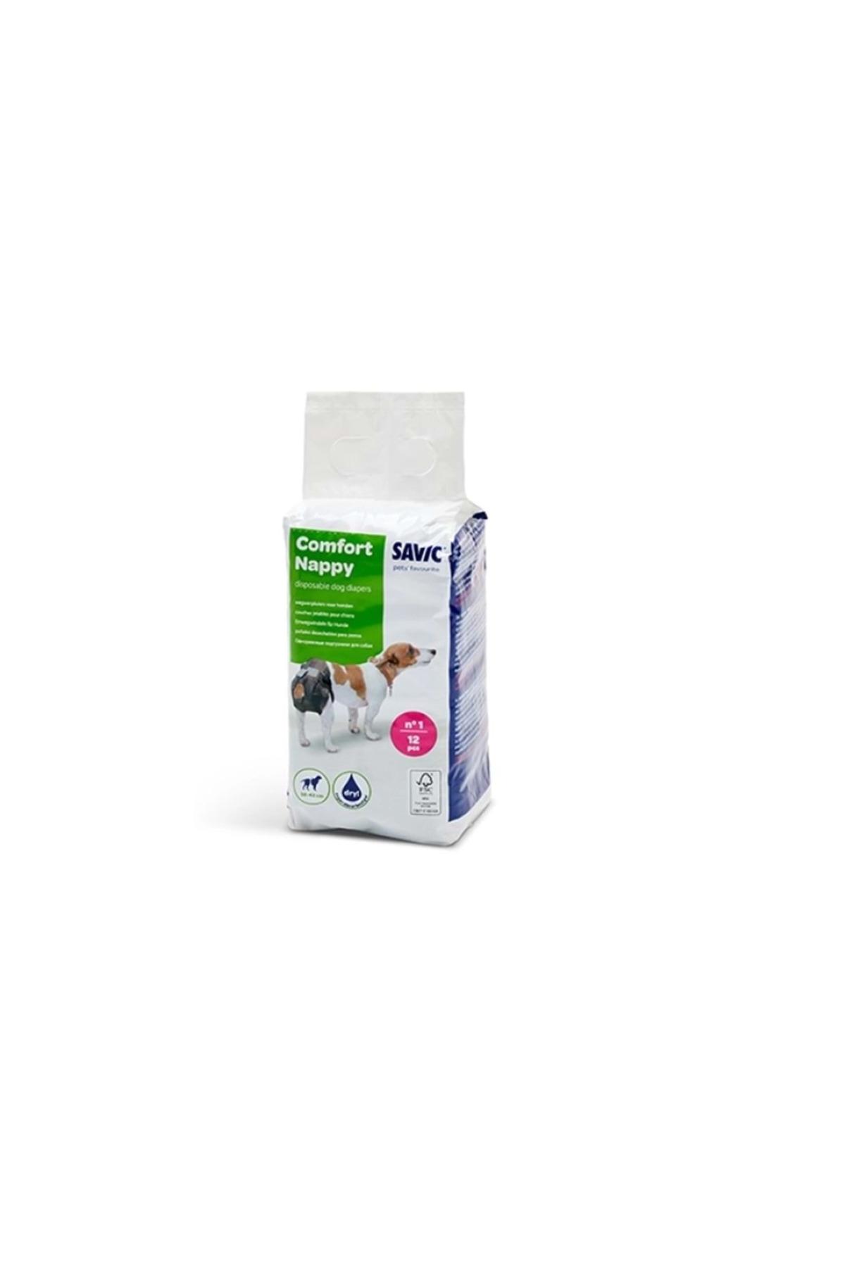 پوشک یک‌بارمصرف سگ ساویک Savic Comfort Nappy سایز 1، بسته ۱۲ عددی