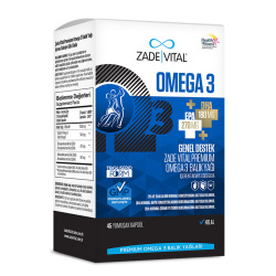 کپسول نرم روغن ماهی امگا ۳ زاده ویتال Zade Vital مدل Premium فرم تری‌گلیسرید بسته ۴۵ عددی