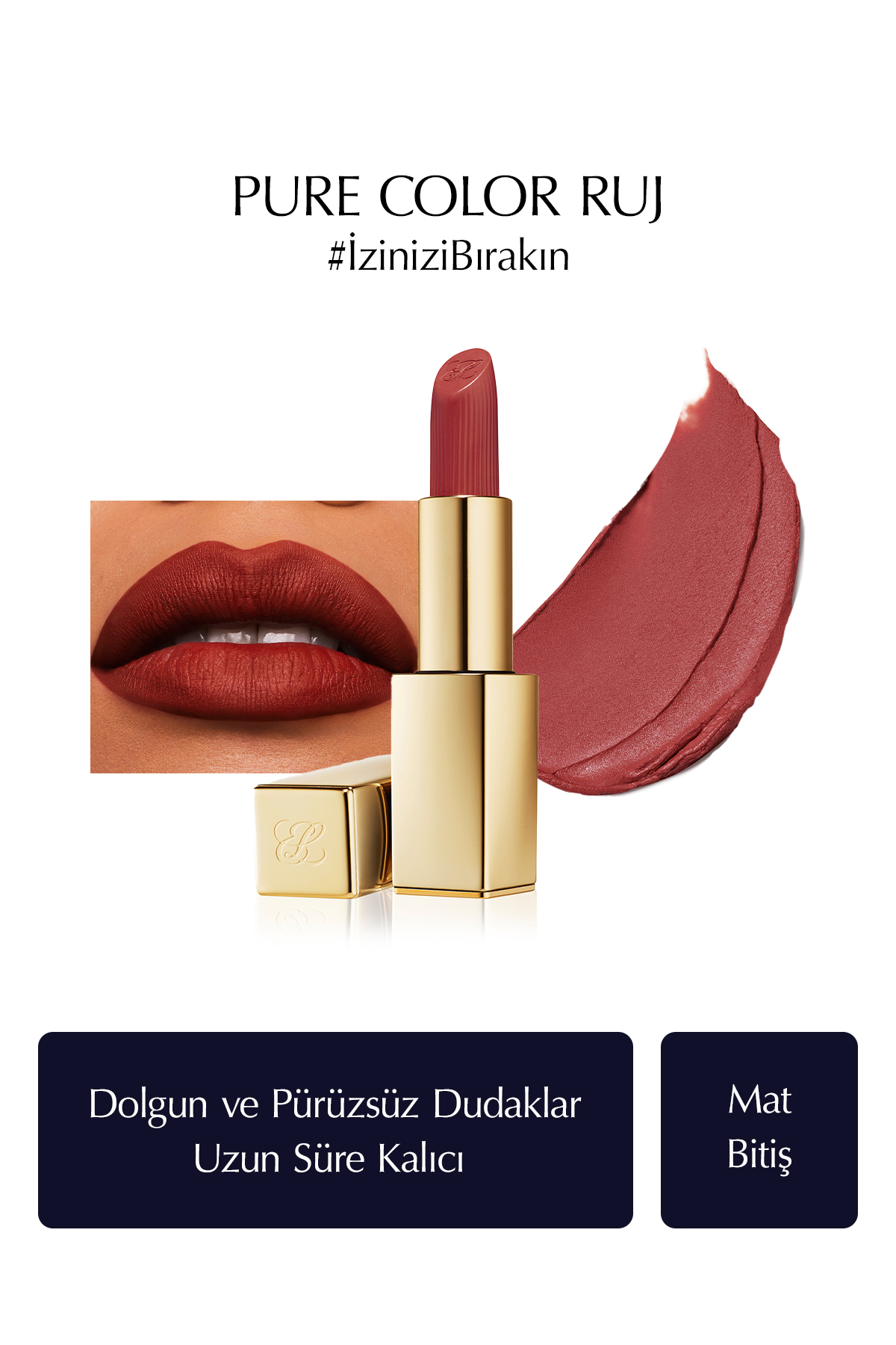 رژ لب مات پیور کالر ۳۵ گرم رنگ: ۵۵۷ FRAGILE EGO LIPSS3 استی لادر Estee Lauder