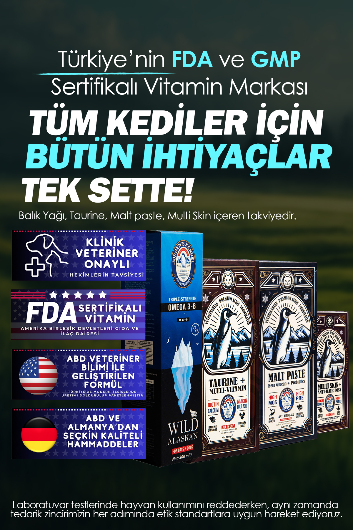 خمیر مکمل ویتامینی گربه جورگنز کنل Jorgens Kennel، مدل PDMS، ست مگا طبیعی پریمیوم