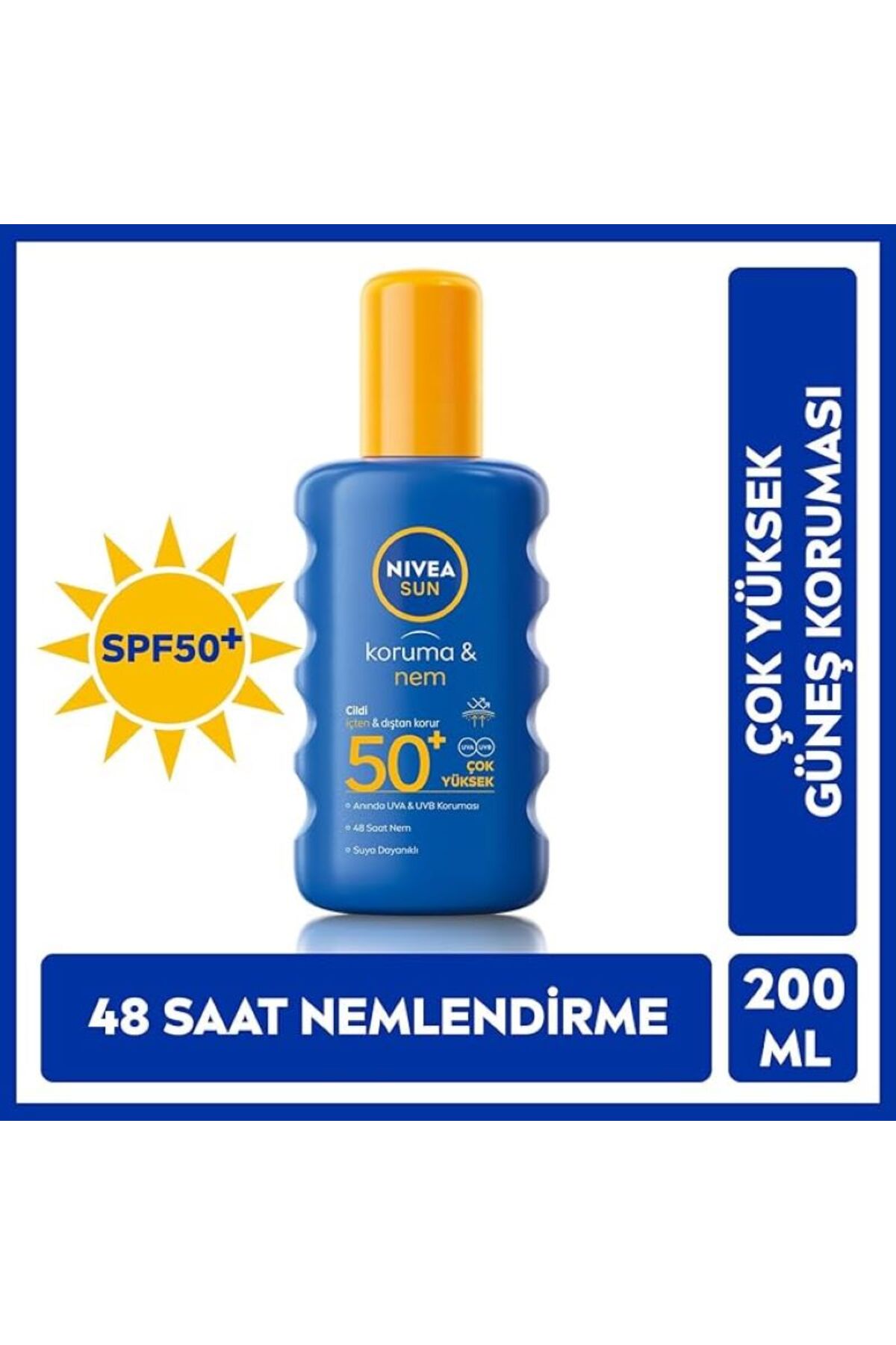 NIVEA محافظت از آفتاب و مرطوب کننده SPF 50+ اسپری ضد لکه آفتاب 200 میلی لیتر