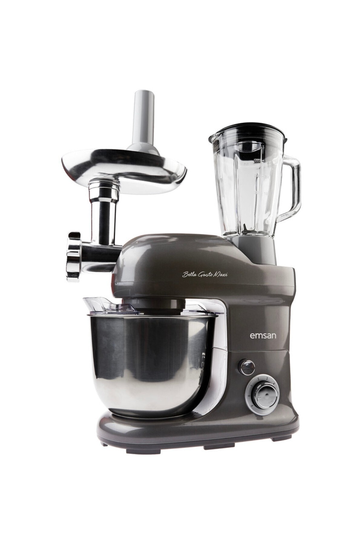 میکسر و ست استند آنتراسیت BELLA GUSTO MAXI ANTHRACITE KITCHEN CHEF 1300W 5 LT اورجینال Emsan