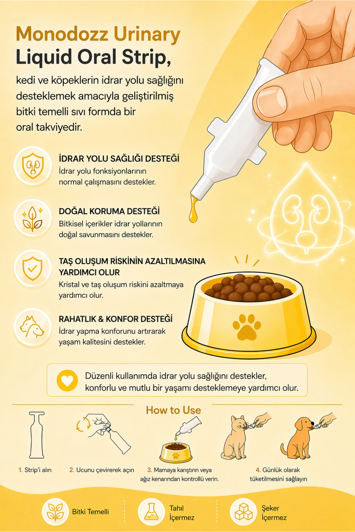 نوار خوراکی مایع حمایت از دستگاه ادراری گربه و سگ مونودوز MONODOZZ