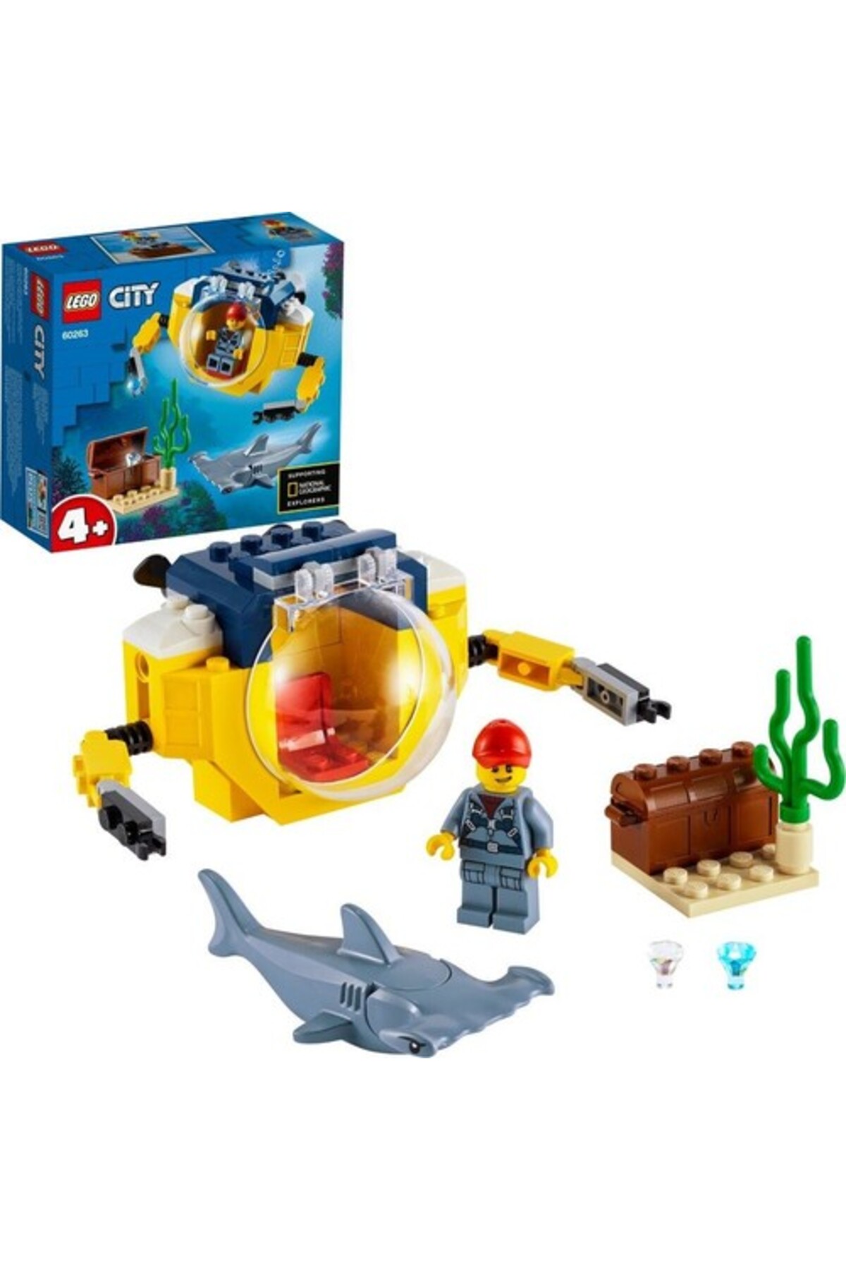 لگو و اسباب بازی های ساخت محور مینی زیردریایی سیتی 60263 اوشن اورجینال LEGO