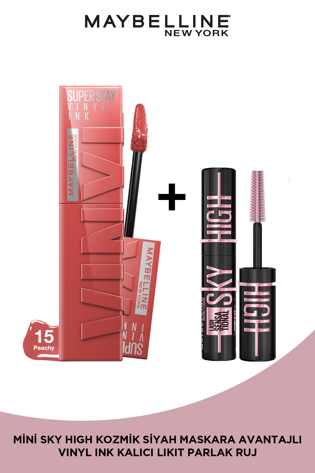 رنگ لب مایع دائمی SUPER STAY VINYL INK 15 PEACHY میبلین Maybelline New York