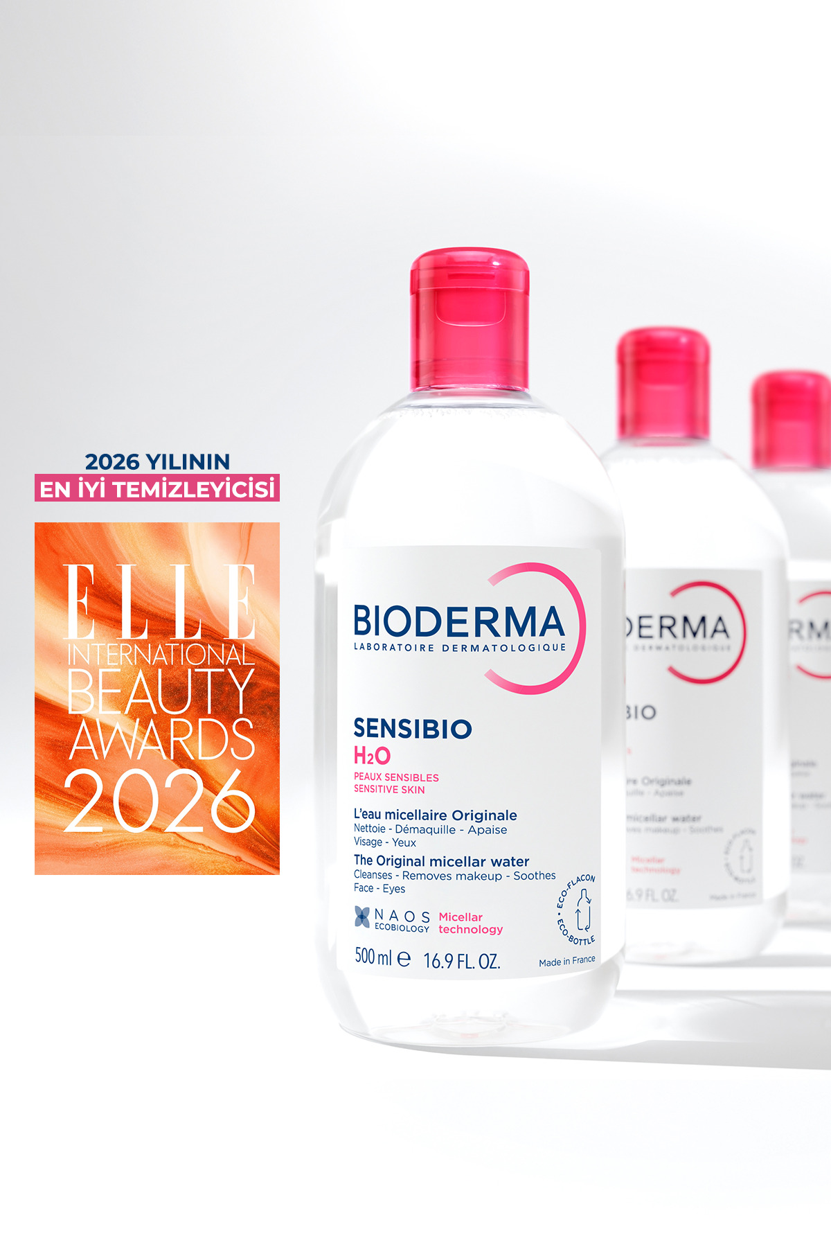 محلول پاک کننده آرایش پوست خشک تا نرمال با حجم 500 میل بایودرما Bioderma