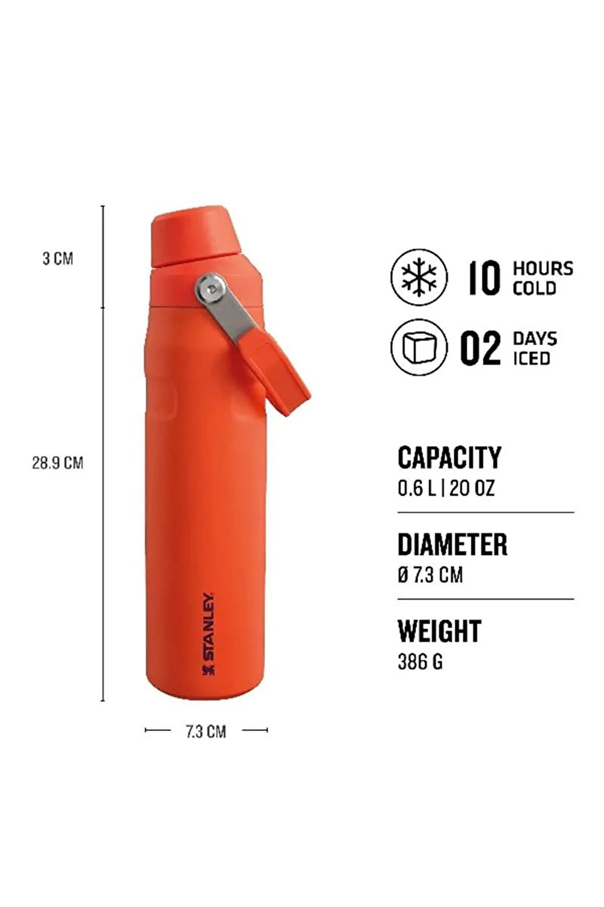 فلاسک بطری آب AEROLIGHT™ ICEFLOW™ جریان سریع 0.6 لیتر قمقمه TIGERLILY 20OZ اورجینال Stanley