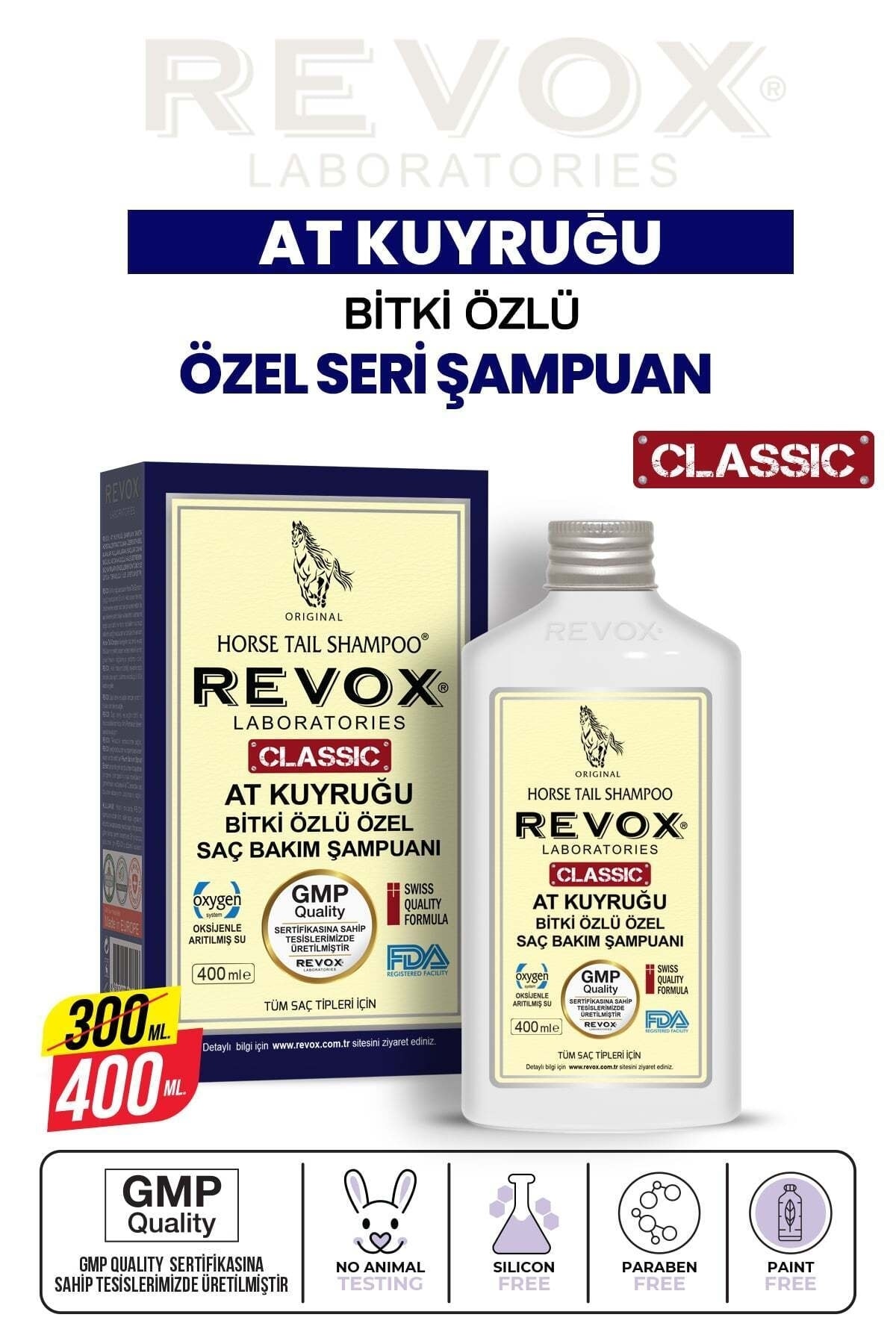 شامپو عصاره گیاه دم اسبی ضد ریزش مو شامپوی رشد سریع 400 میلی لیتری Revox