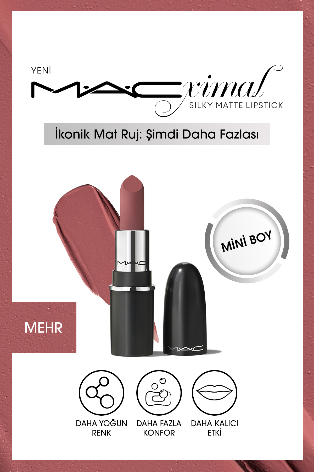 رژ لب مینی رنگی MACXIMAL با ظاهری مات و صاف مهر 1.8 گرم Mac