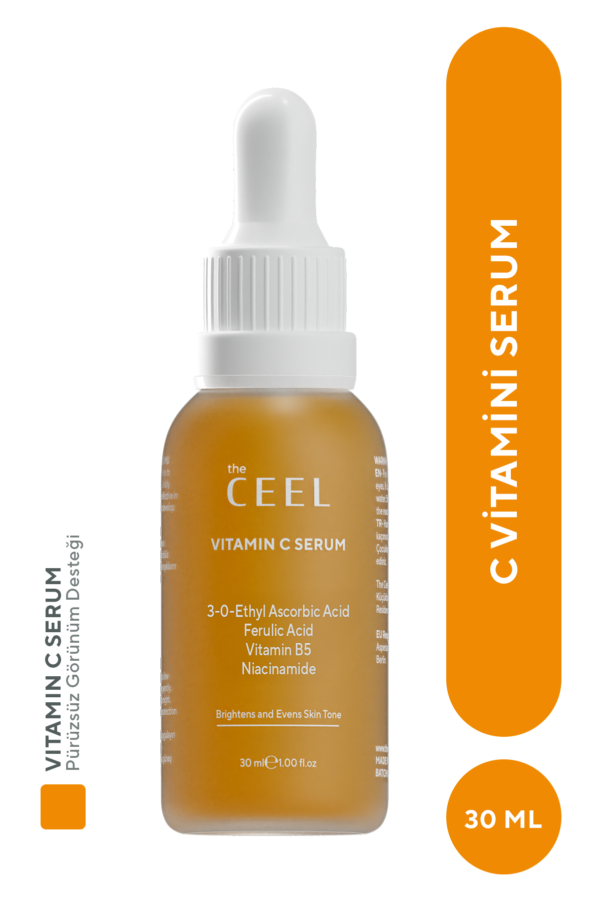سرم پوست ضد ویتامین C اسید آسکوربیک و فرلیک B5 نیاسینامید 30 میل The Ceel