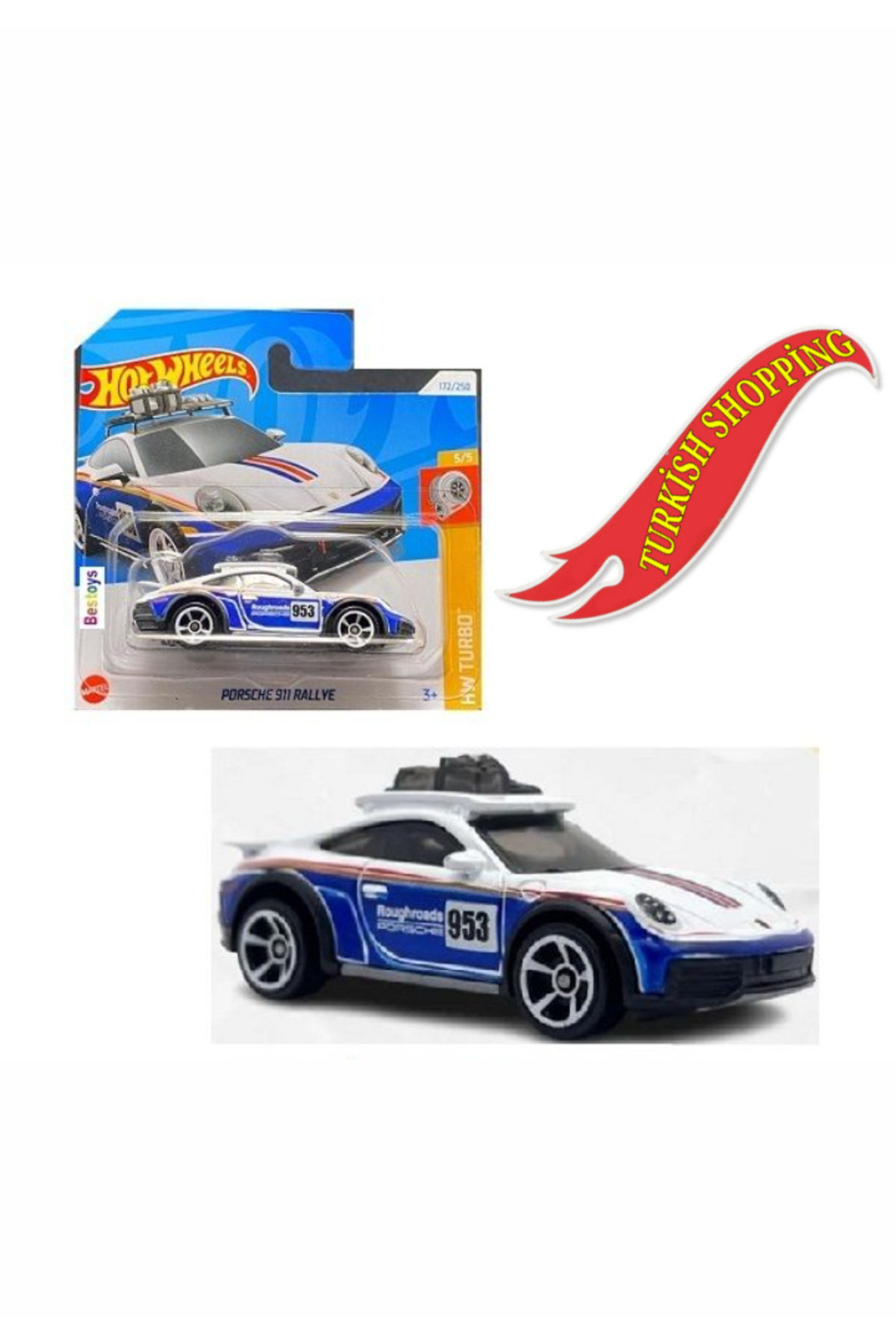 ماشین اسباب بازی PORSCHE 911 RALLYE 1:64 مقیاس هات ویلز اورجینال HOT WHEELS