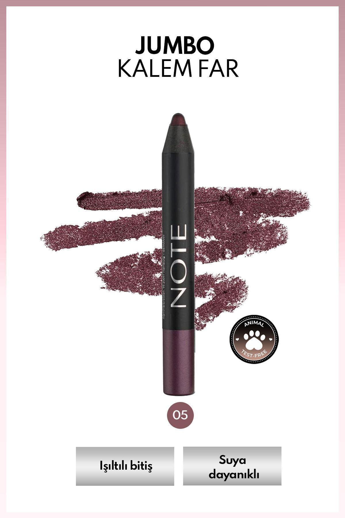 سایه چشم مداد جامبو ضد آب و براق 05 بنفش Note Cosmetics