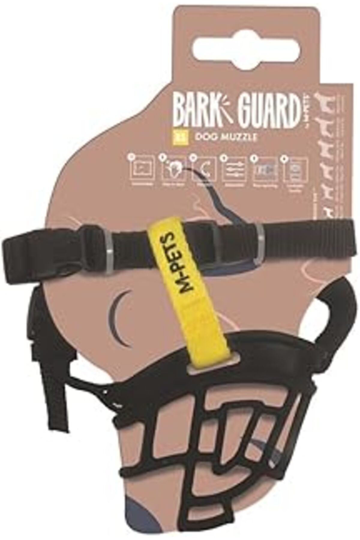 پوزه‌بند سگ ام‌پتس M-Pets Bark Guard، سایز XS، مشکی و زرد